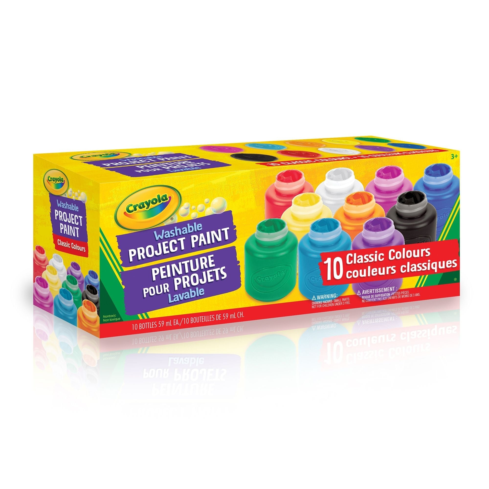 Crayola waschbares Projektlack-Aktivitätsglas, mehrfarbig, 20-Unzen, 10-pk, Alter 3+