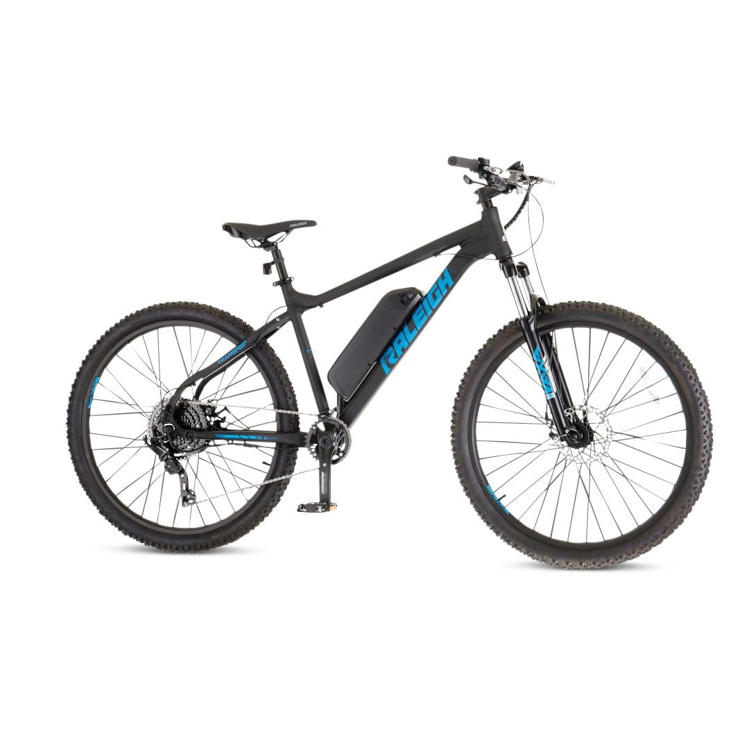 Raleigh Aufstieg Hardtail Mountain 36V Elektrofahrrad, 350W Motor, 27,5-in-Rad, schwarz