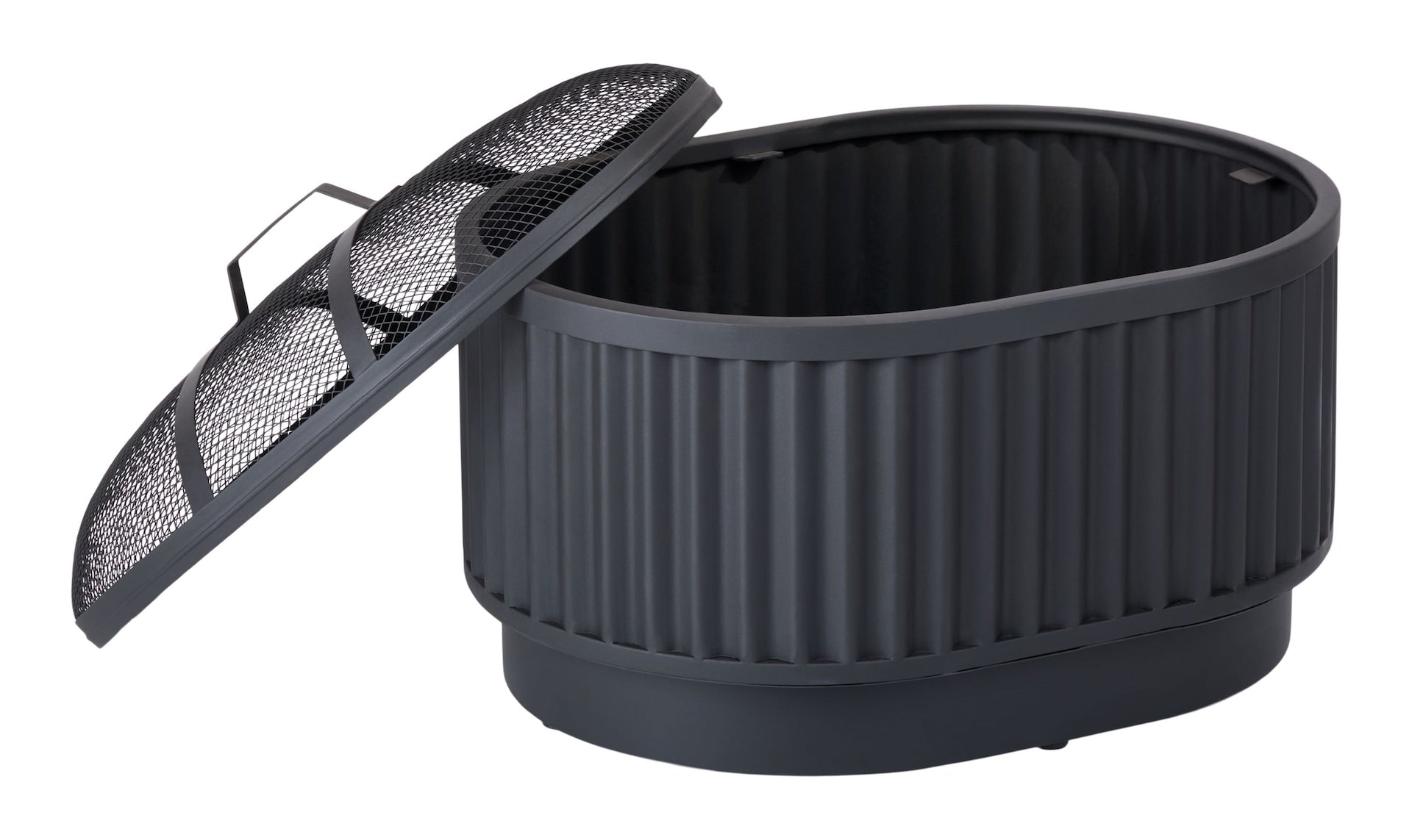 CANVAS Barbeau-Oval-Flötholzfeuerstelle, 28-in, schwarz