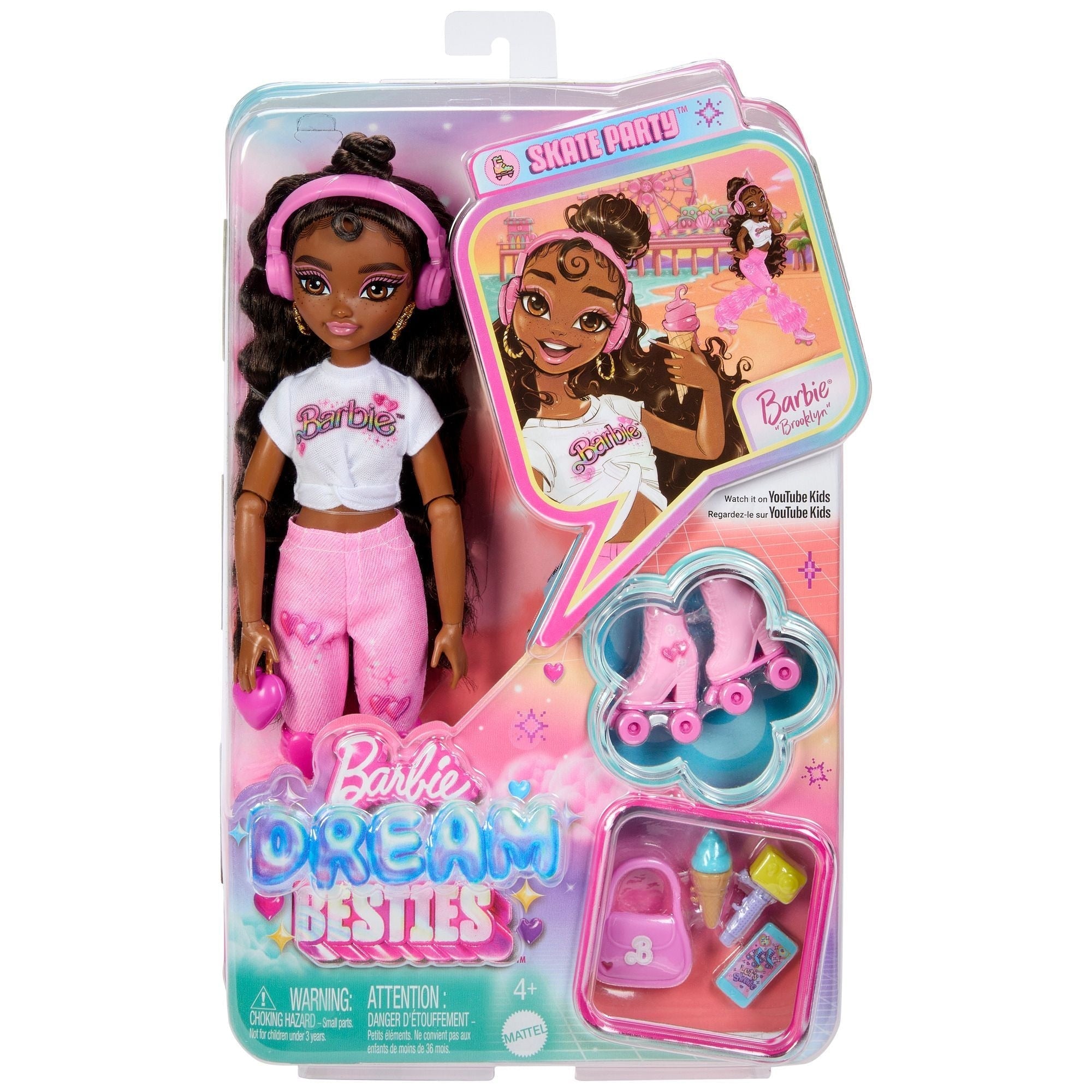 Barbie Dream Besties Skate-Party-Core-Modepuppe für 4+ Jahre, verschiedene Stile