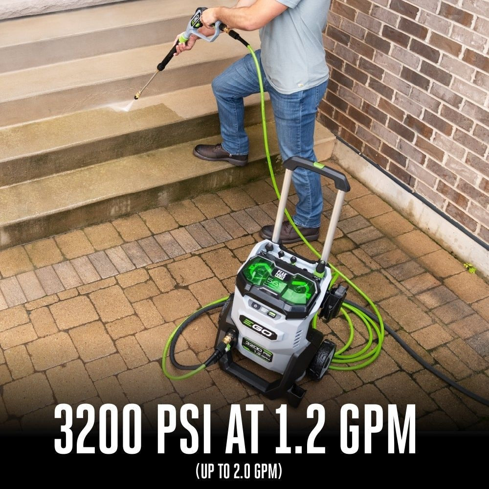 EGO HPW3204-2 POWER+ 3200 PSI Druckwaschanlage mit 2 x 6.0Ah Batterien und 320W Ladegerät
