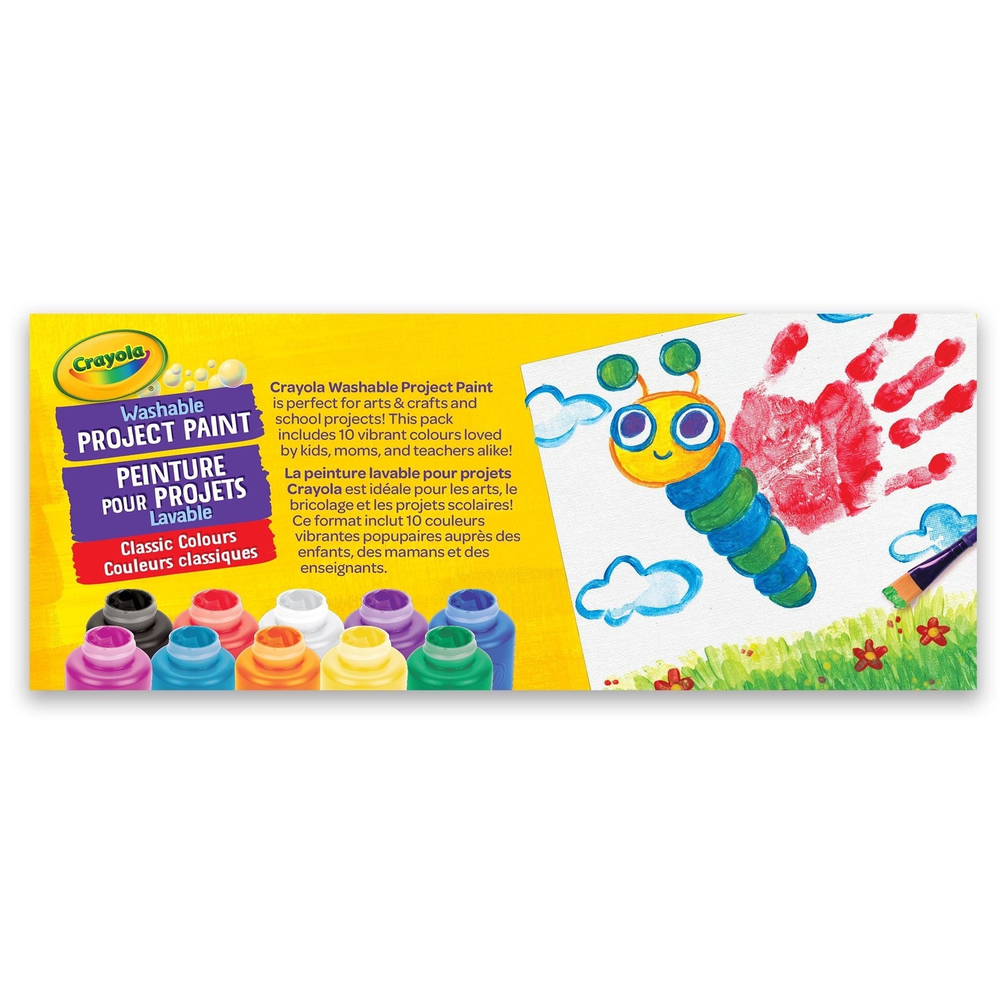 Crayola waschbares Projektlack-Aktivitätsglas, mehrfarbig, 20-Unzen, 10-pk, Alter 3+