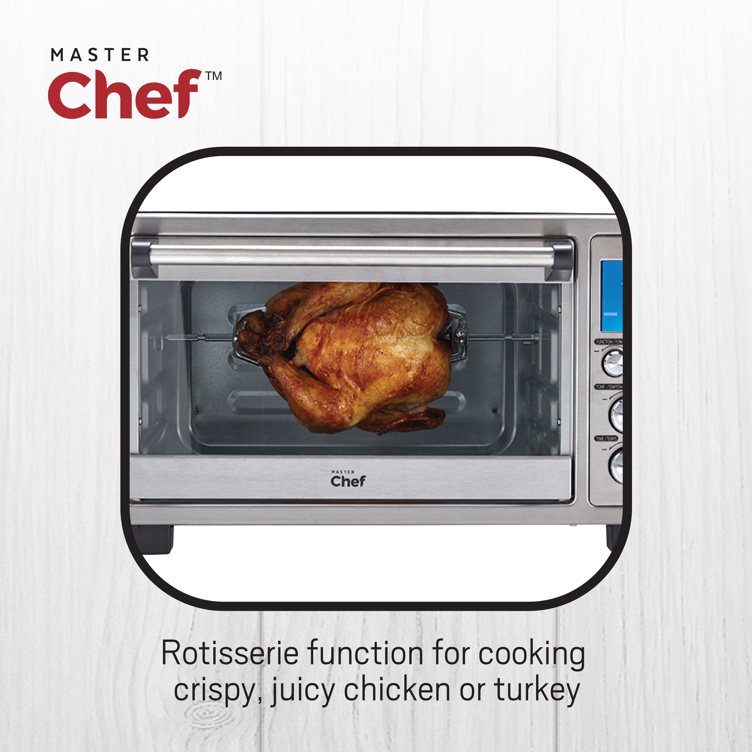 MASTER Chef Digitaler Konvektions-Toasterofen mit 10 Funktionen, Edelstahl, 6-Scheiben