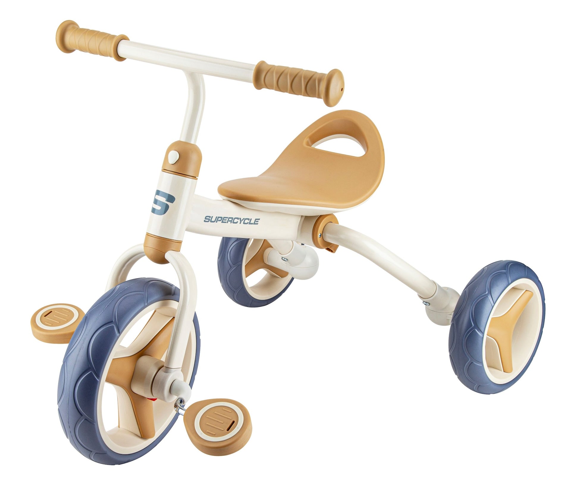 Supercycle 2-in-1-Kleinkinder & Kinderdreirad mit abnehmbaren Pedalen, 8-in, beige