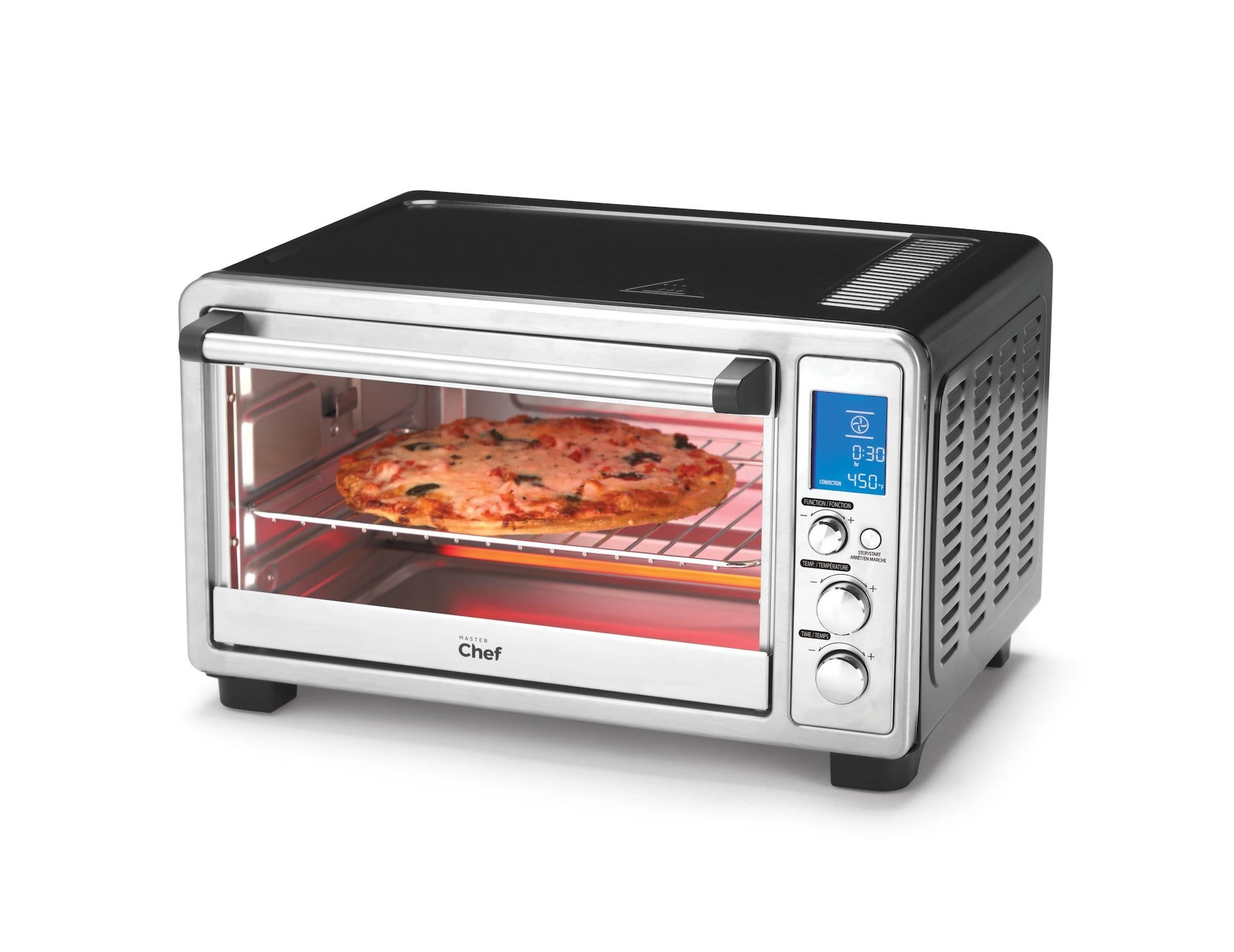 MASTER Chef Digitaler Konvektions-Toasterofen mit 10 Funktionen, Edelstahl, 6-Scheiben