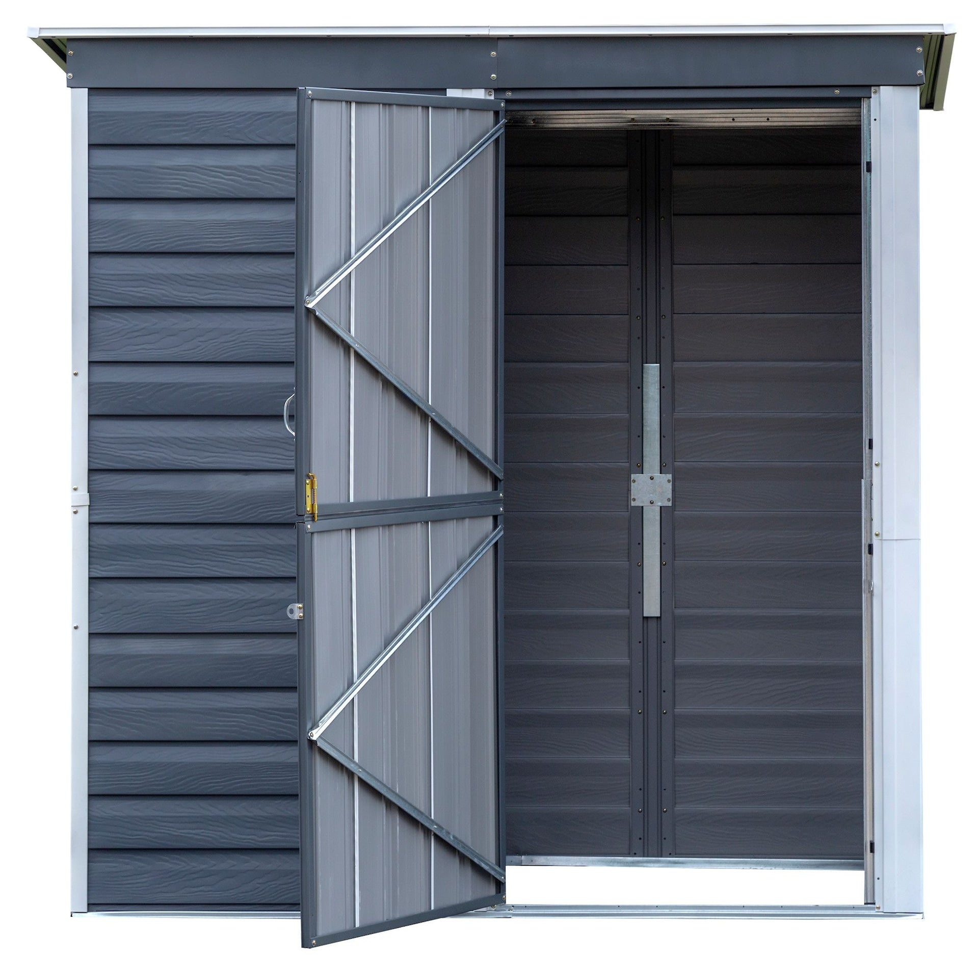 Arrow Stahllagerhaus, Holzkohle/Sahne, 6-ft x 4-ft
