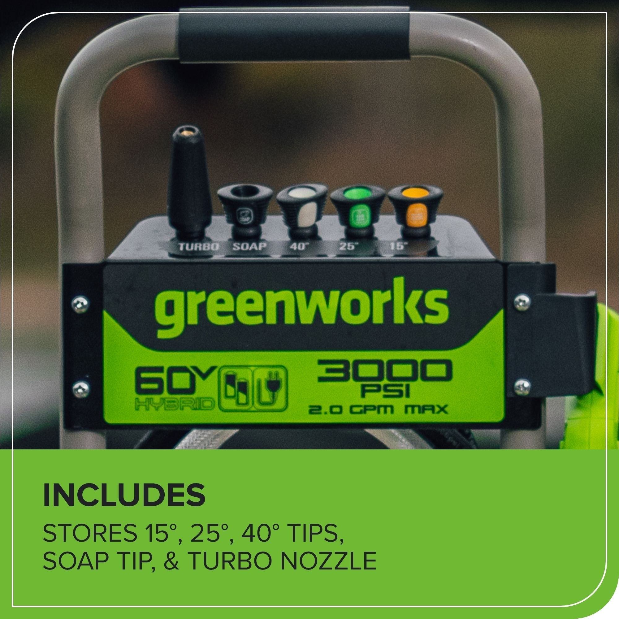 Greenworks 60V 3000PSI 2,0gpm Hybrid AC / DC Druckwaschmaschine, nur Werkzeug