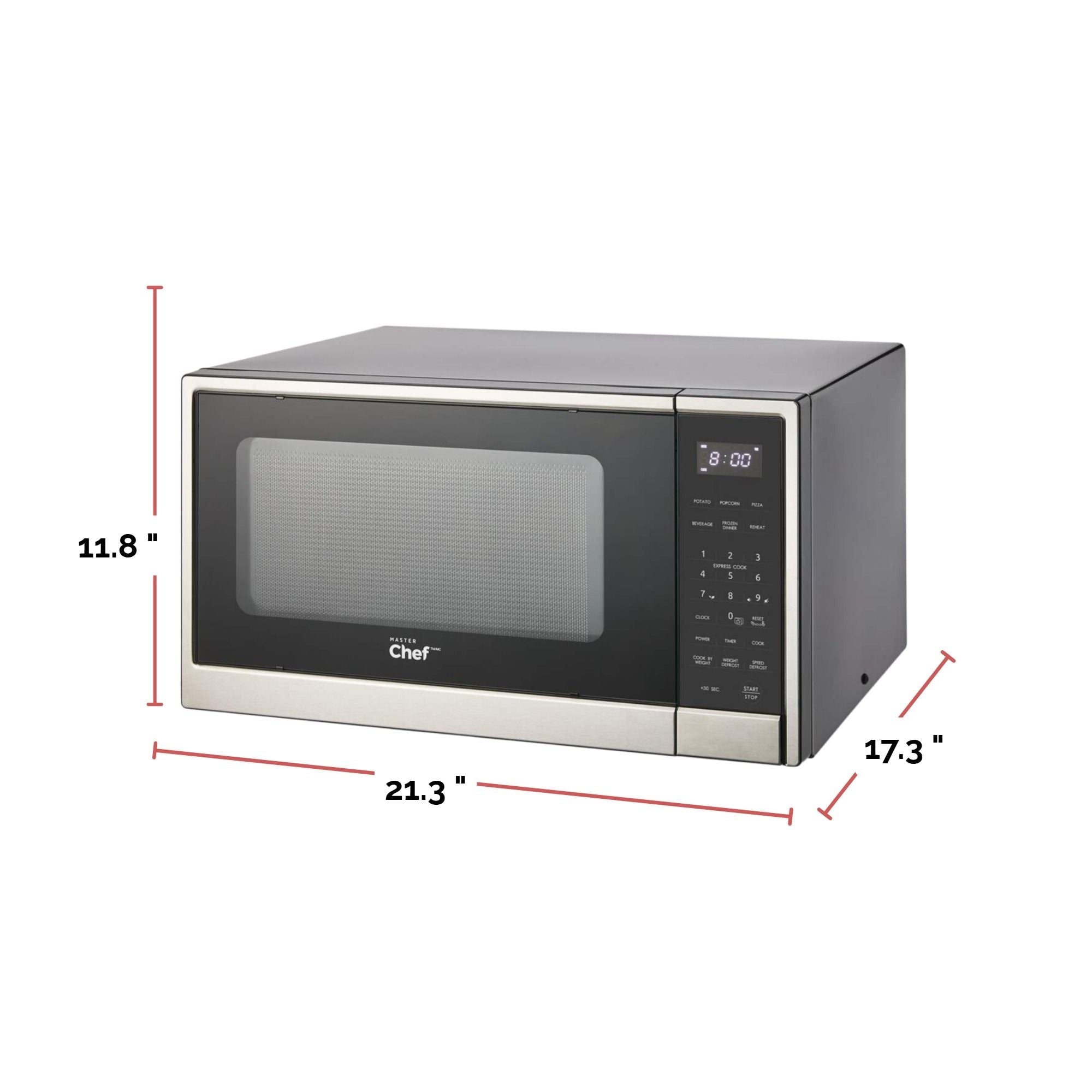 MasterChef Mikrowelle, Edelstahl, 1,3-cu-ft