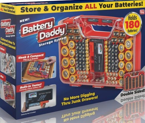 As Seen On TV Ontel Batterie Papa 180 Batterie Organisator und Speicher Fall
