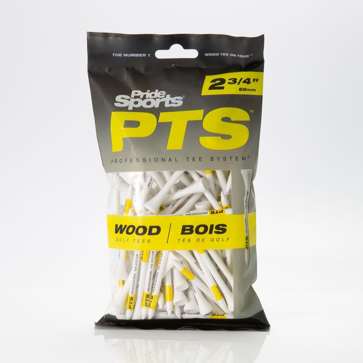 Pride Professionelle biologisch abbaubare Hartholz-Golf-Tees, 2-3/4-in, 100-pk, weiß