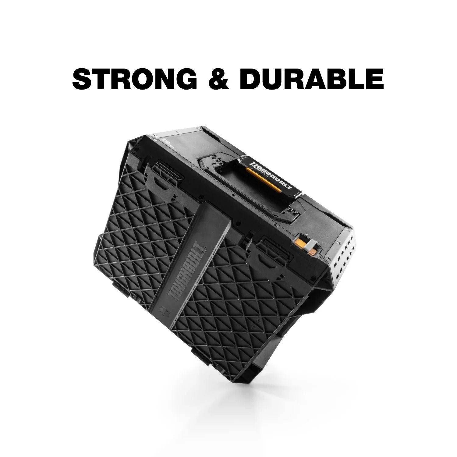 ToughBuilt Stacktech mittlere tragbare modulare Kunststoff / Metall-Werkzeugbox mit Innenschale, ip65-bewertet, schwarz