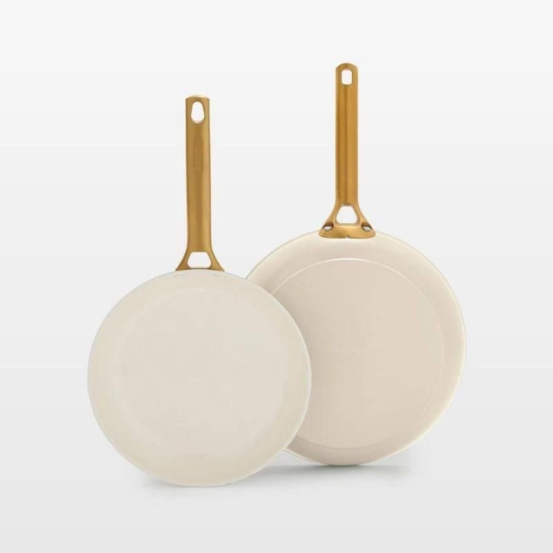 GreenPan Luxe 2pc Keramik Friypan Set - Creme