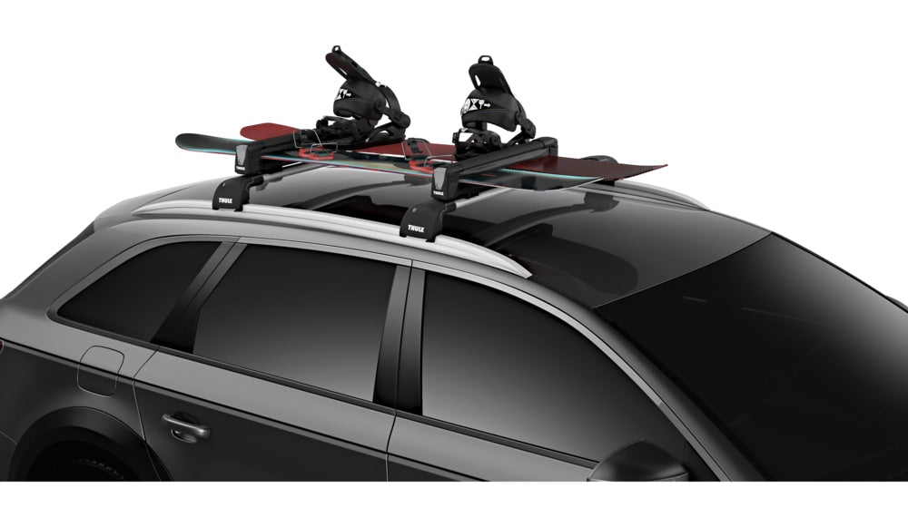 Thule Snowpack Edelstahldachträger Ski/Snowboardträger, mittel, schwarz, 2-pc