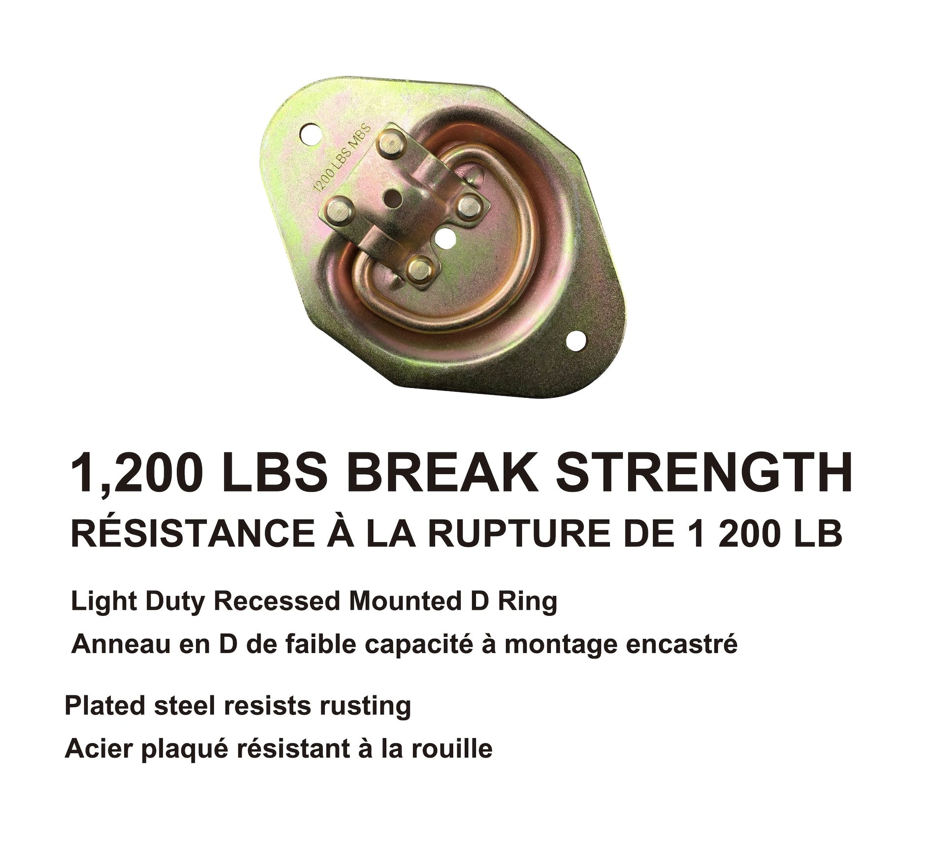 MotoMaster 1.200-lb Medium Duty D-Ring, eingelassen montierbar