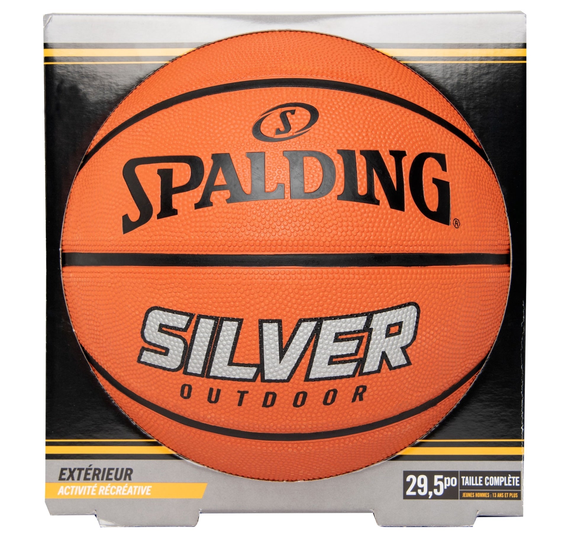 Spalding Silber Outdoor Gummibasketball, offizielle Größe 7 (29,5-in), orange