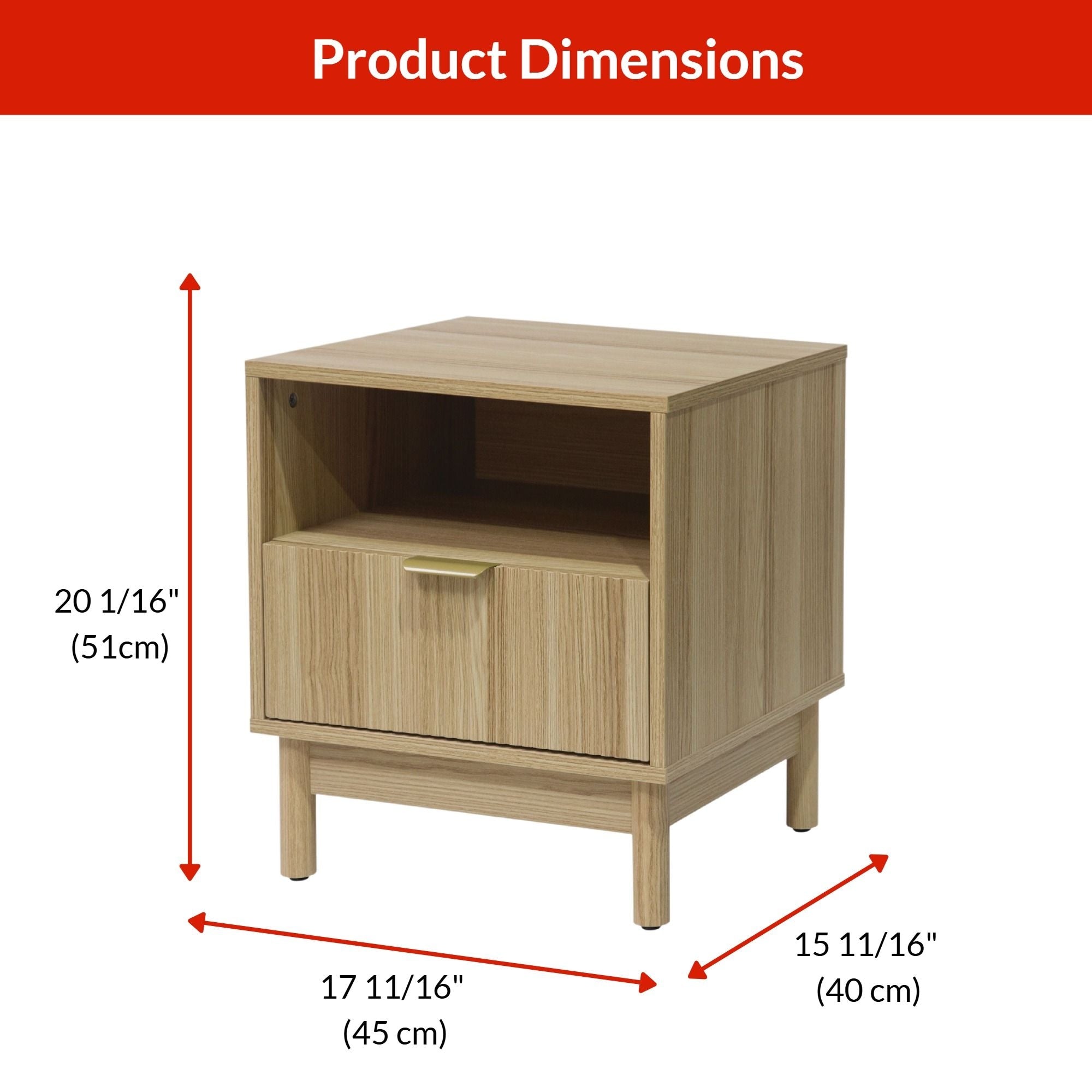 Canvas Winkler Beistelltisch, Eiche