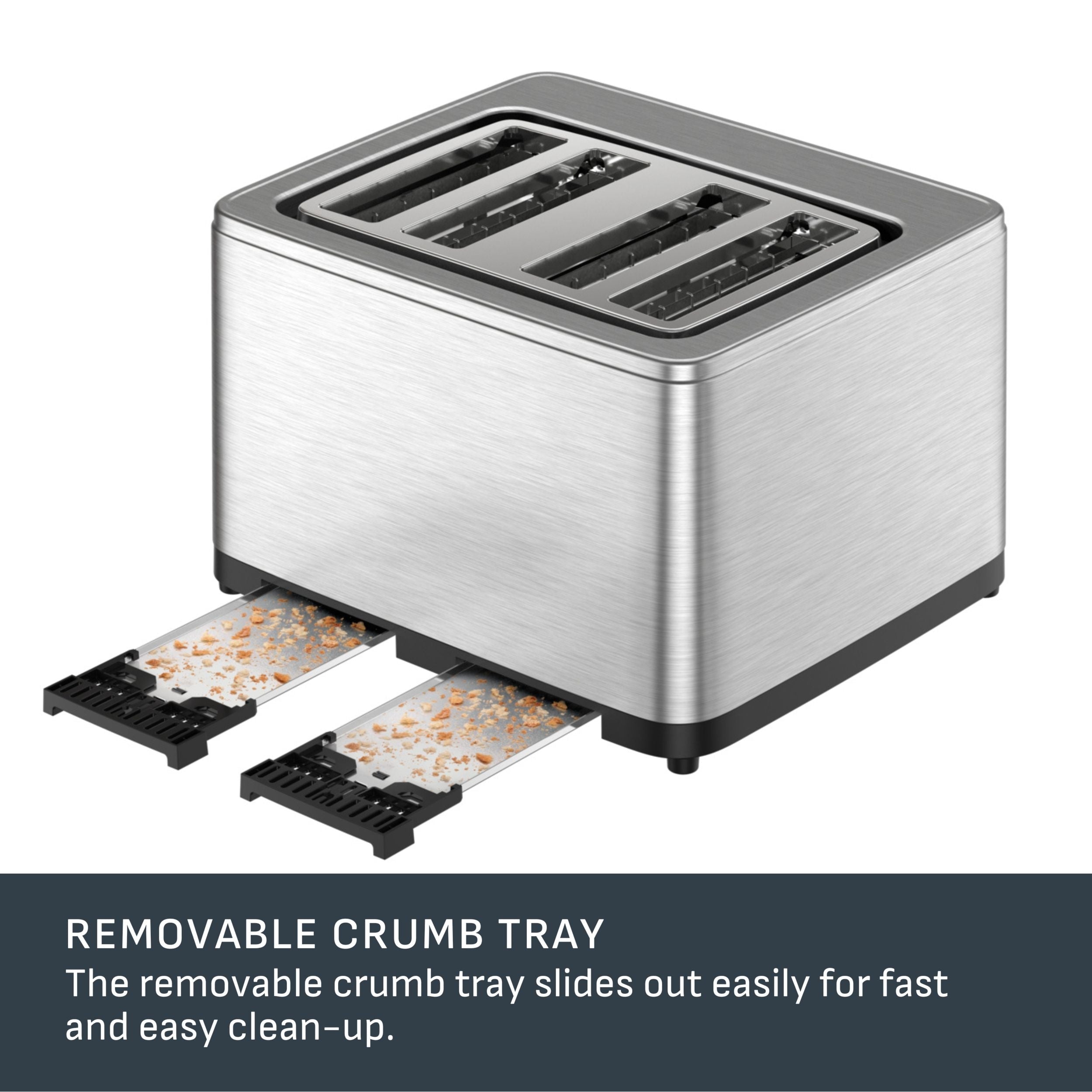T-fal 4-Scheiben-Digital-Toaster aus Edelstahl, extra breite Schlitze, 7 Bräunungsstufen