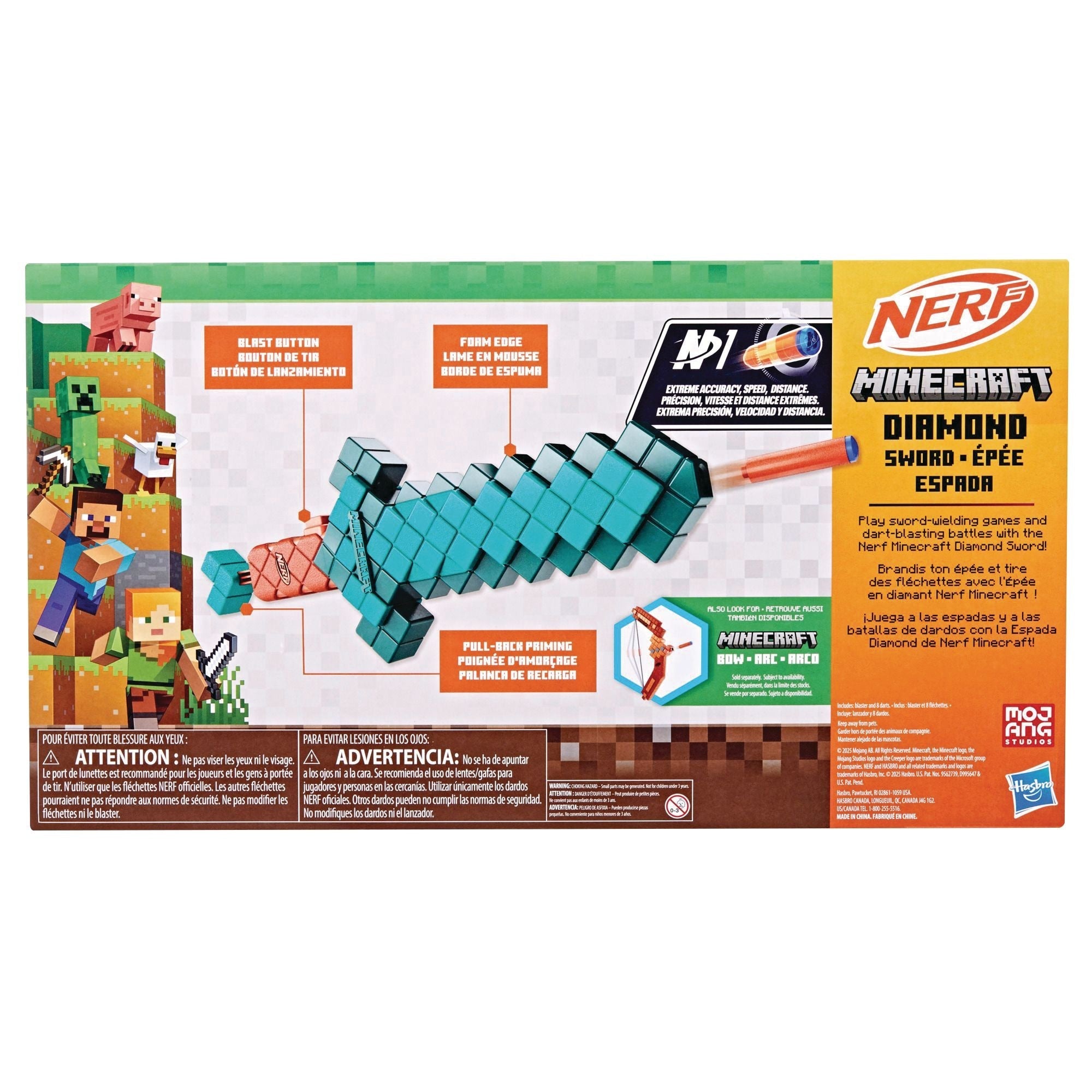 NERF Minecraft Diamant-Schwertpfeilblaser mit 8 N1 Darts