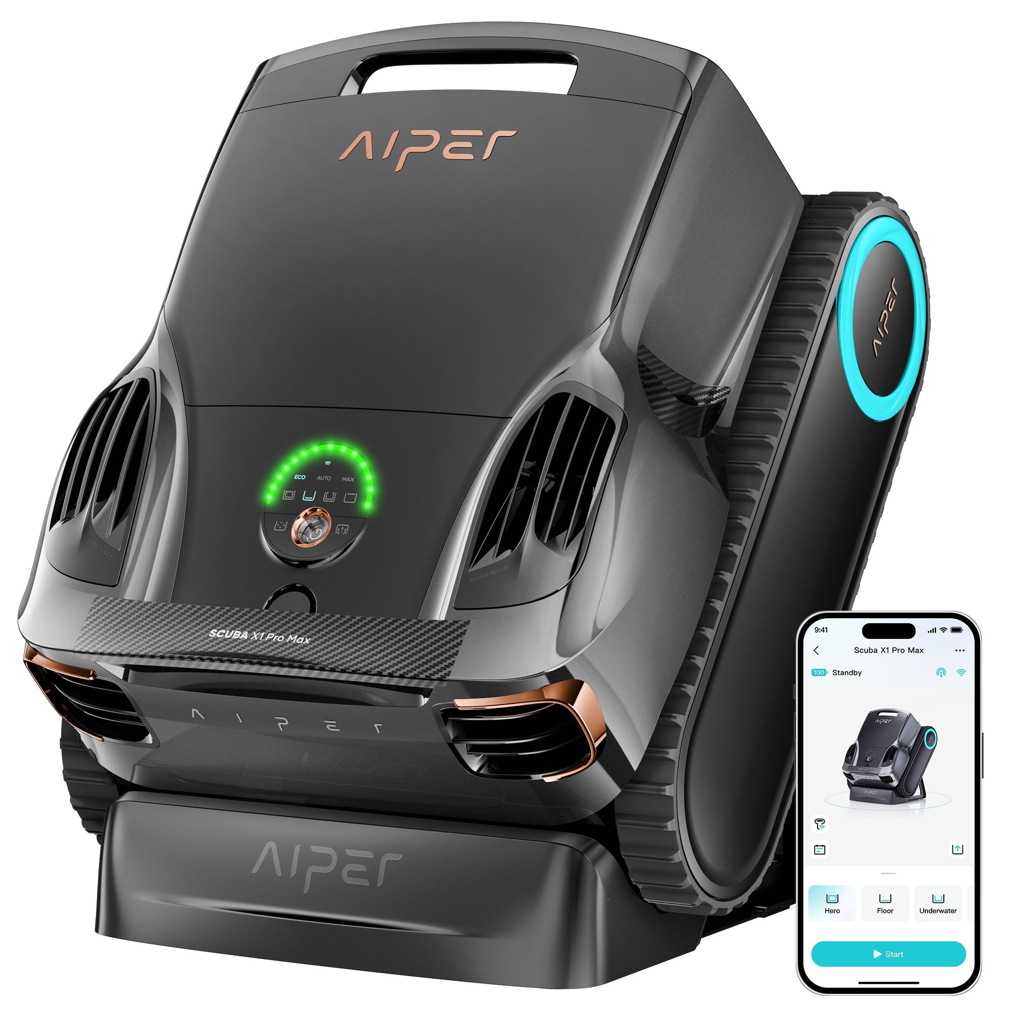 Aiper X1 pro max all-in-one smarter schnurloser Roboter-Poolreiniger für umfassende Poolpflege