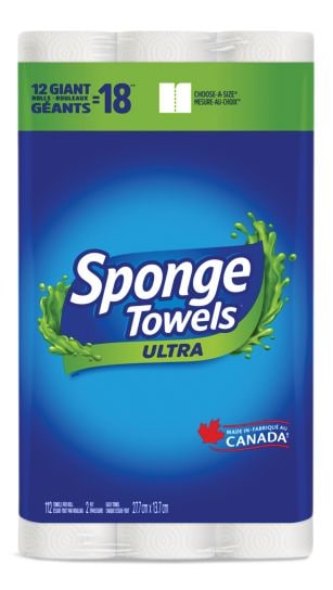 SpongeTowels Ultra-Size-Riesenpapierhandtücher, 2-lagig, 12-pk