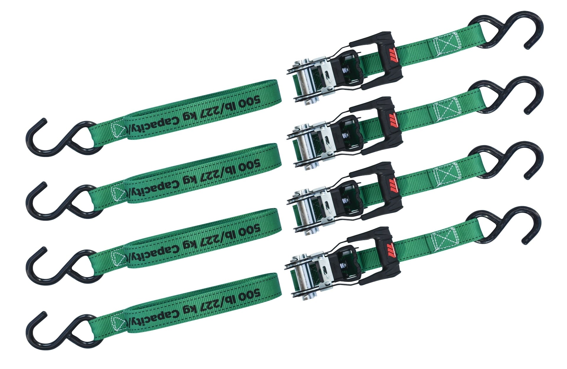 MotoMaster 1.500-lb Ratsche-Bindegurte, mit gepolstertem Griff, 1-in x 14-ft, (2,5 cm x 4,3 m), 4-pk