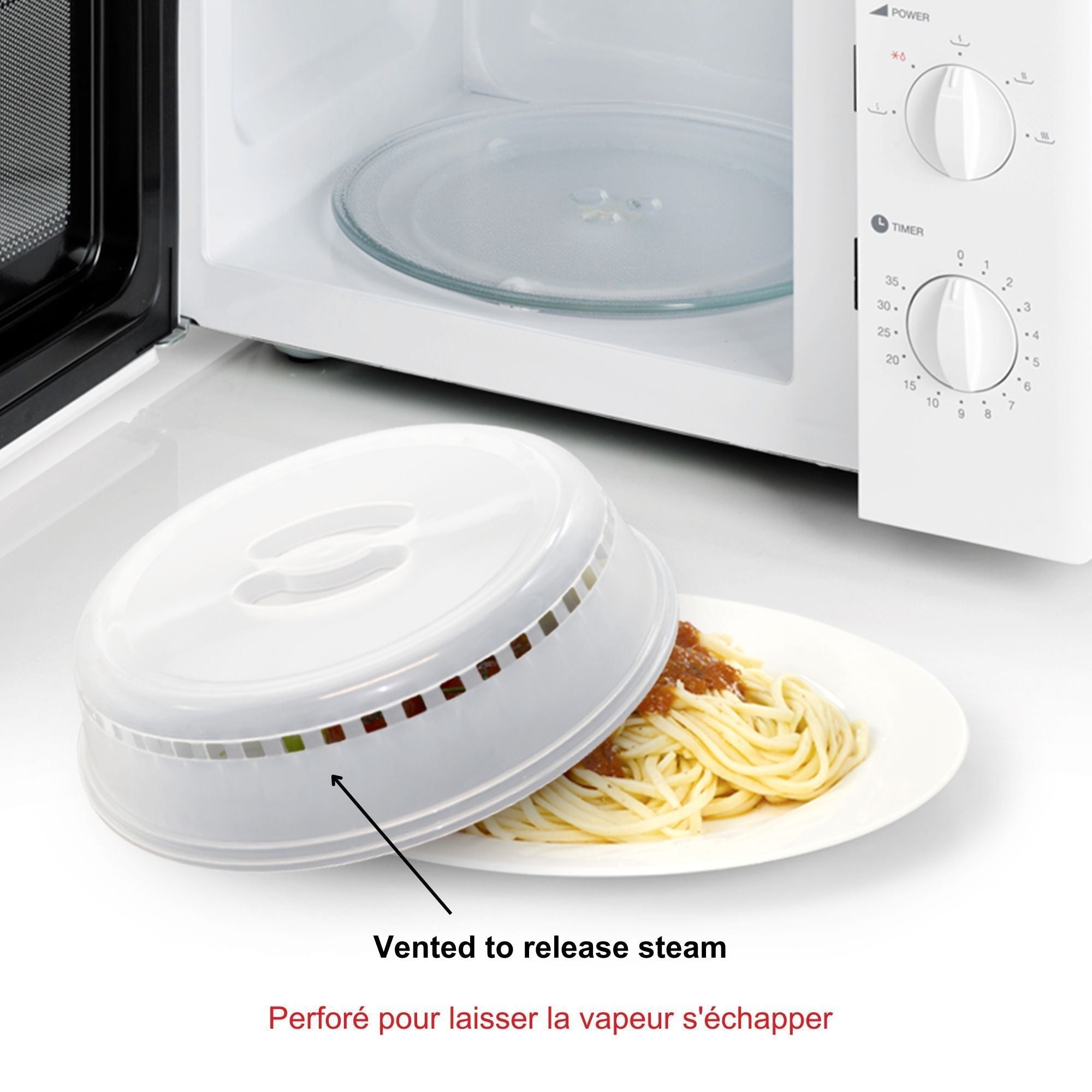 Starfrit Mikrowellen-Lebensmittelabdeckung/Platterabdeckung bpa-frei, Geschirrspülersicher, 25,4 cm