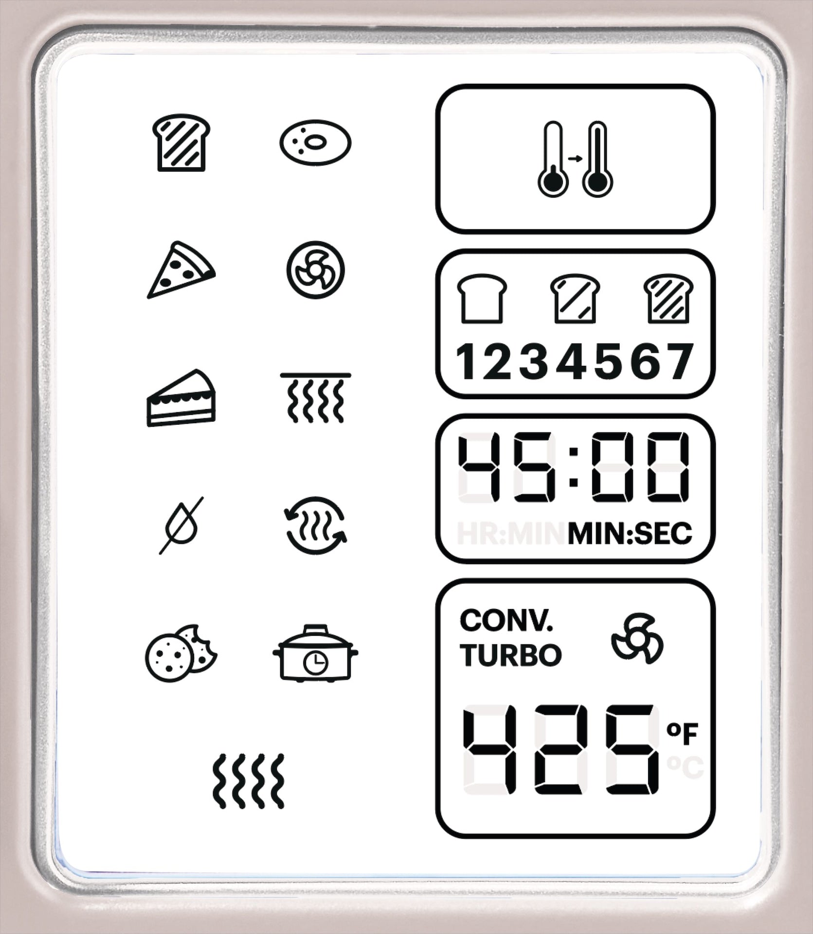 Vida by PADERNO Digitaler, multifunktionaler Fritteusen-Toasterofen mit 11 voreingestellten Funktionen, Shortbread, 6-Scheiben