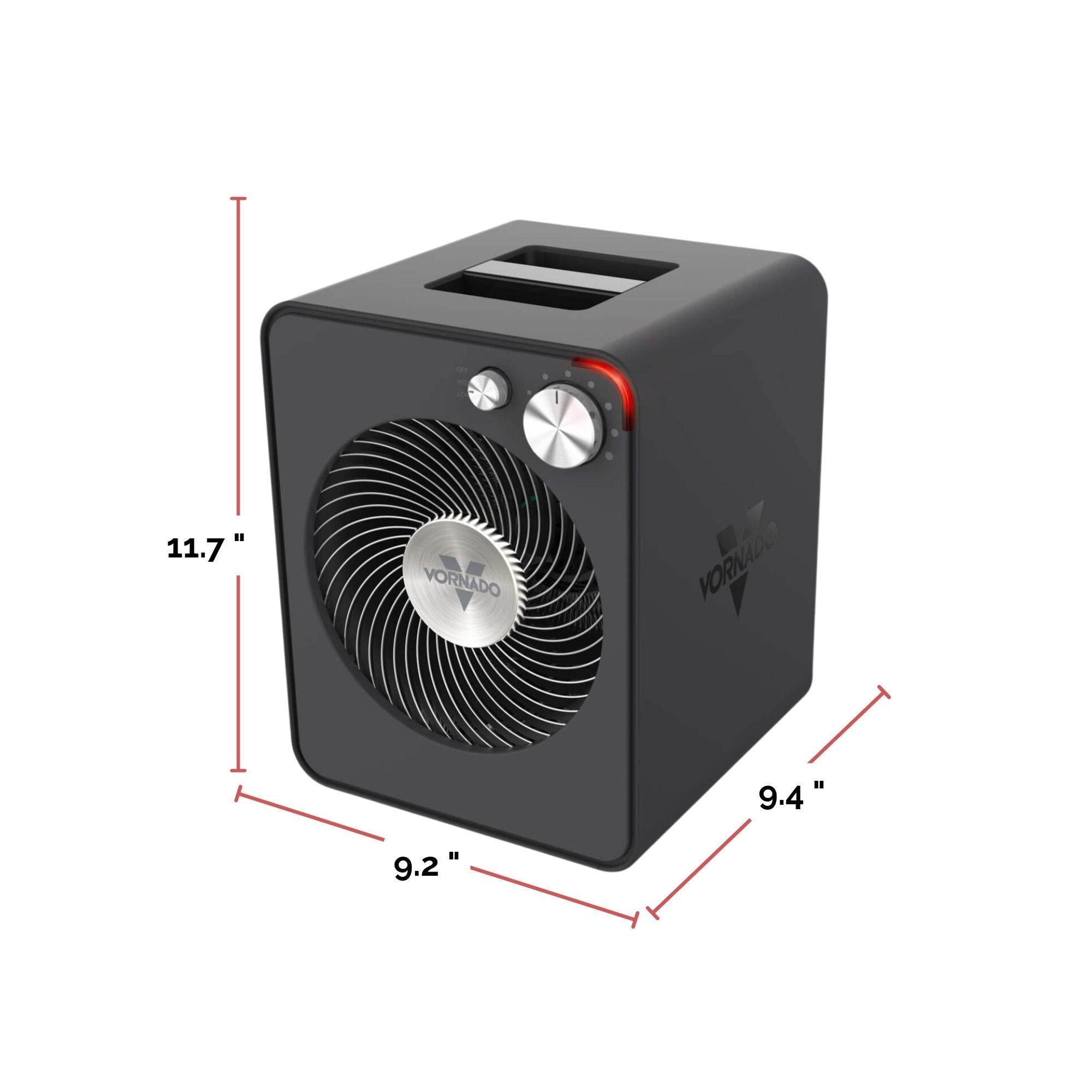Vornado VMHi300 Ganzraum-Metallheizung mit einstellbarem Thermostat, sturmgrau