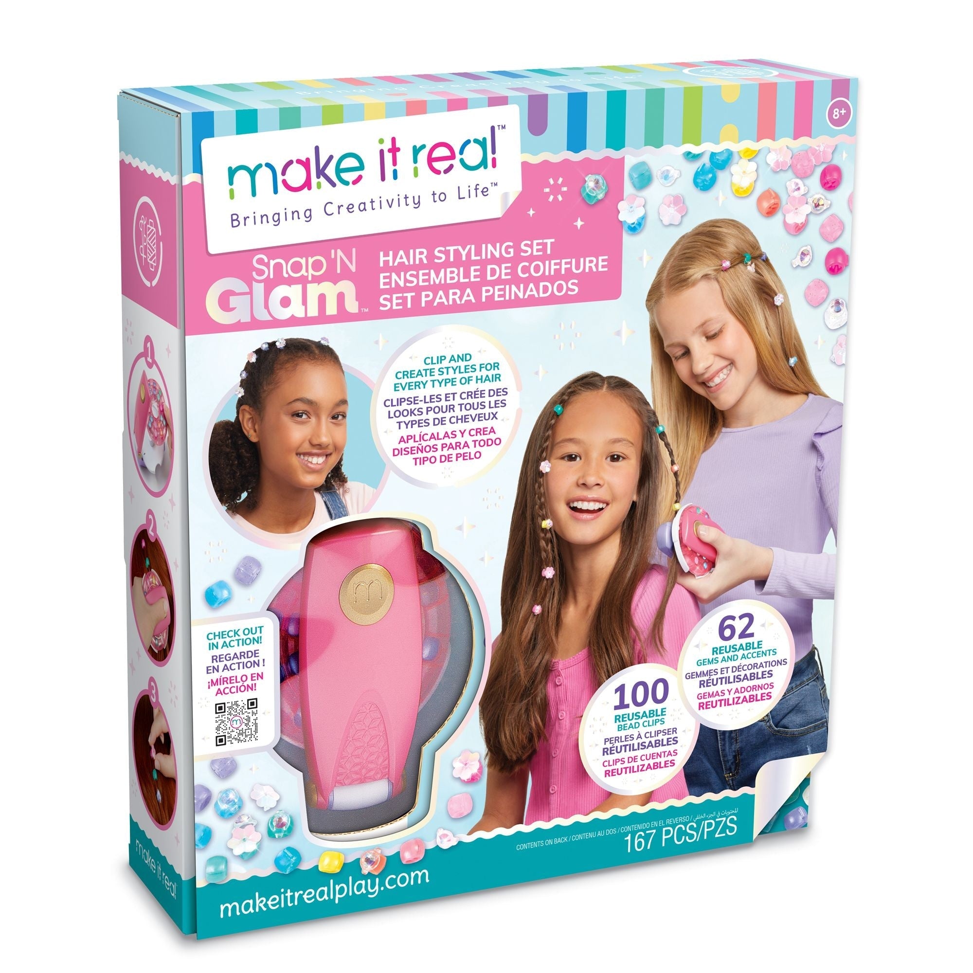 Make It Real Snap 'n Glam Hair Styling Set, Alter 8+