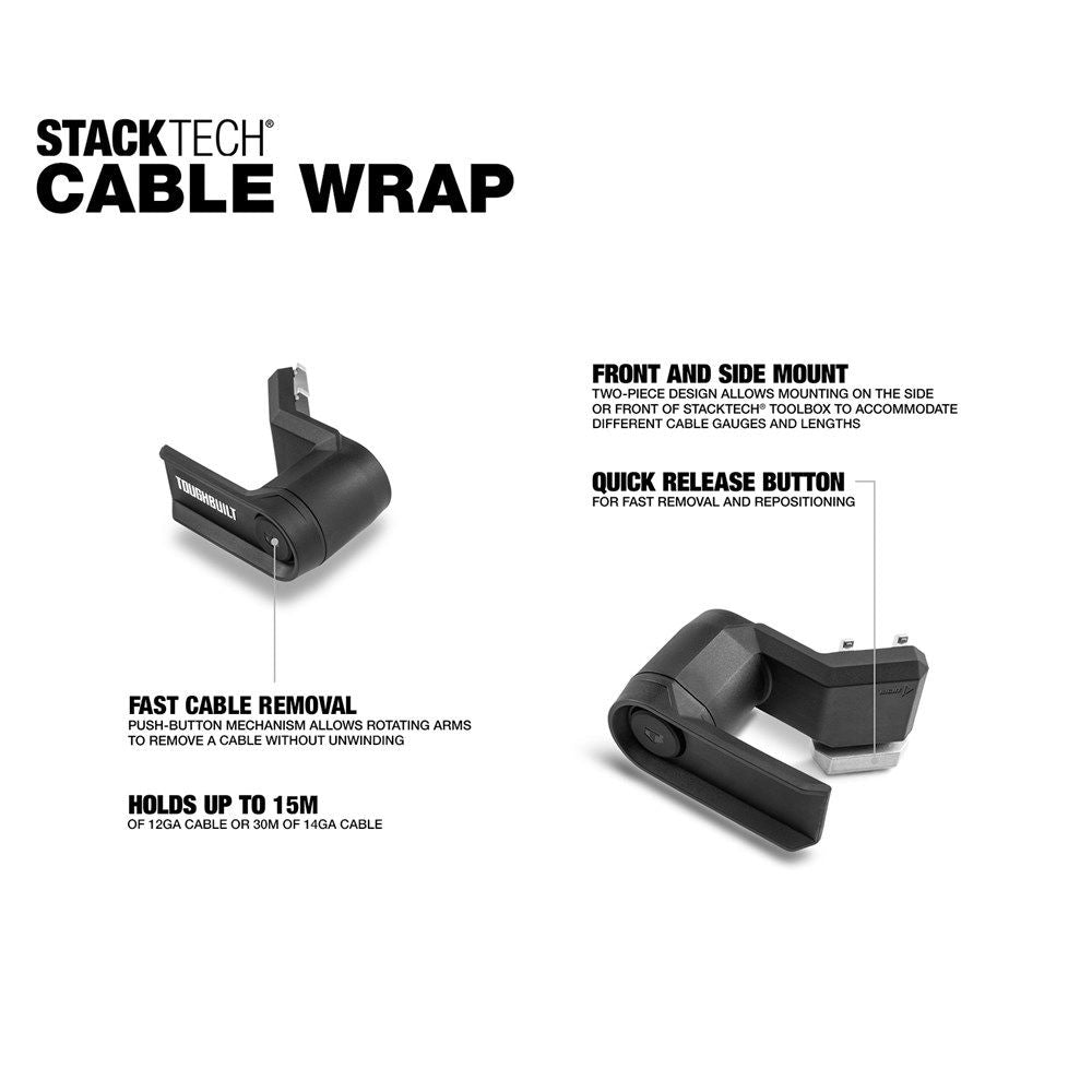 ToughBuilt Stacktech-Kabelwickel für Stacktech-Werkzeugkasten, schwarz