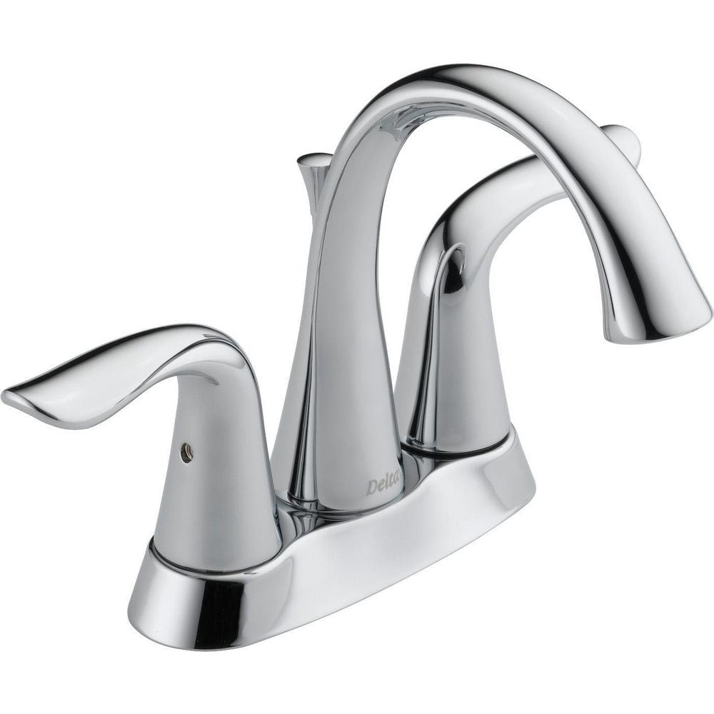 Delta Faucet Lahara Doppelgriff 4-in-Centerset Bad Waschbecken Wasserhahn mit Pop-up-Abfluss, verschiedene Oberflächen