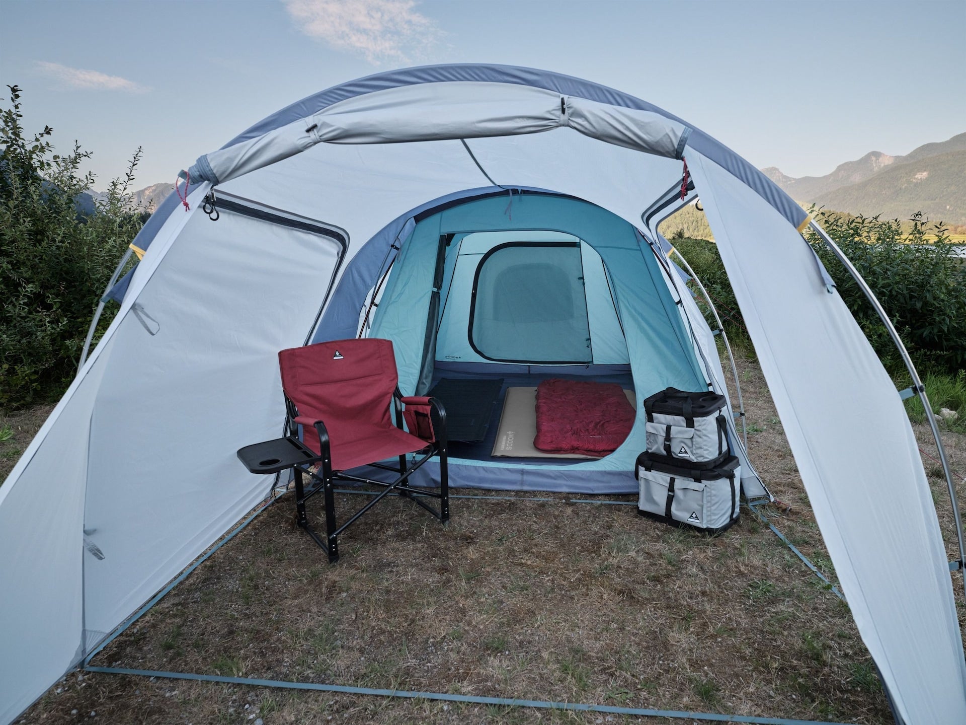 Woods vardo 6-Personen-Campingzelt, blau