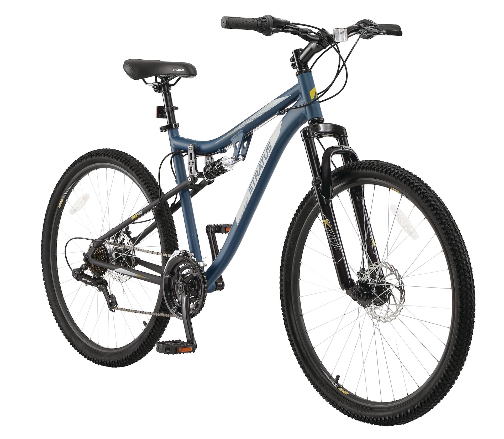 Stratus Stürmer Erwachsene Fahrrad, 21-Gang, 19-in Aluminium-Rahmen, 27,5-in, blau