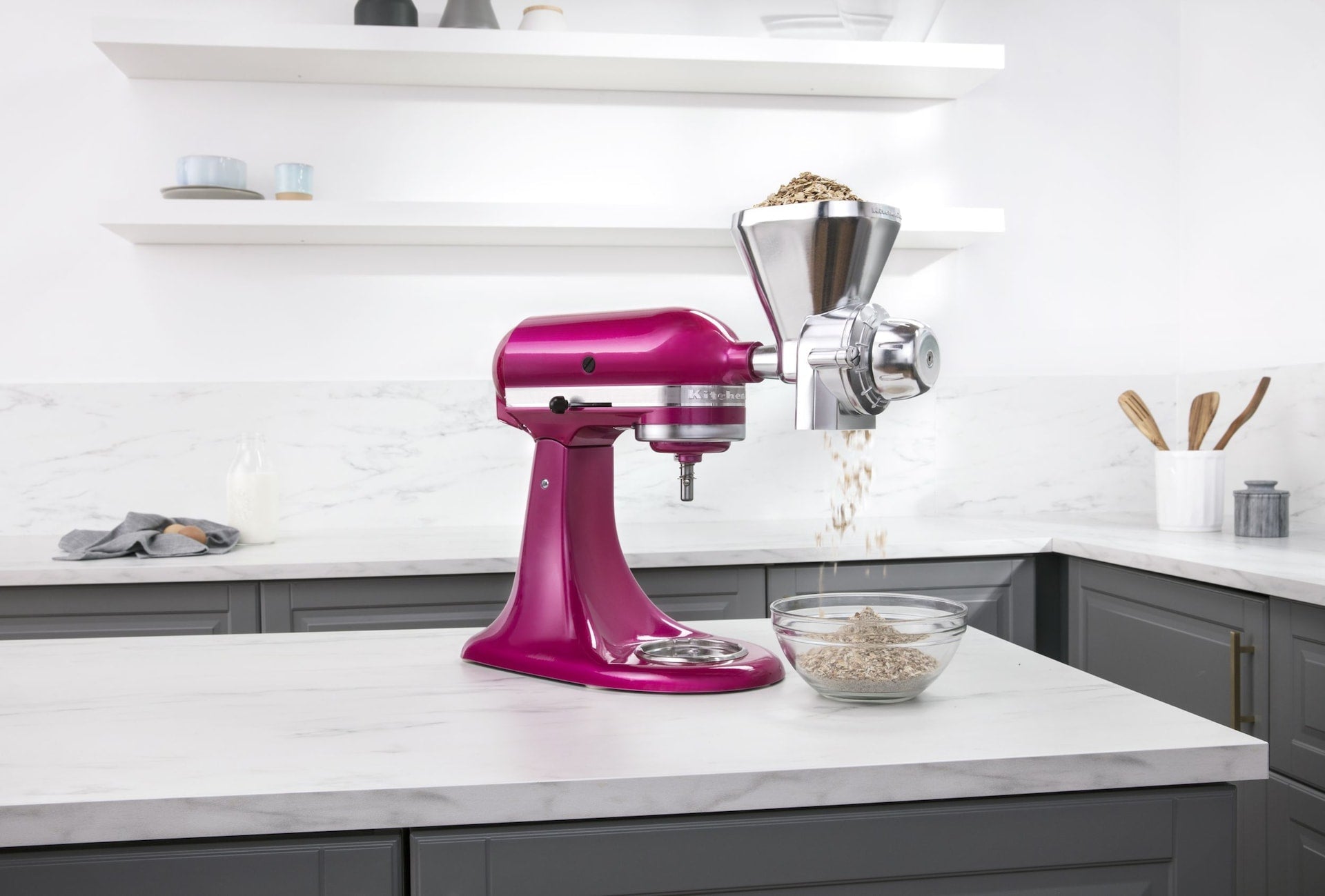 KitchenAid Kornmühlen-Stativmischeraufsatz mit 12 Mahlebenen