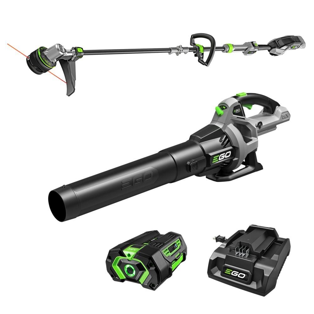 EGO POWER+ 56V 15-Zeichen-String-Trimmer & 530 CFM Blattbläser Combo-Kit, enthält (1) 2.5Ah Batterie und (1) 210W Standard-Ladegerät, ST1502LB