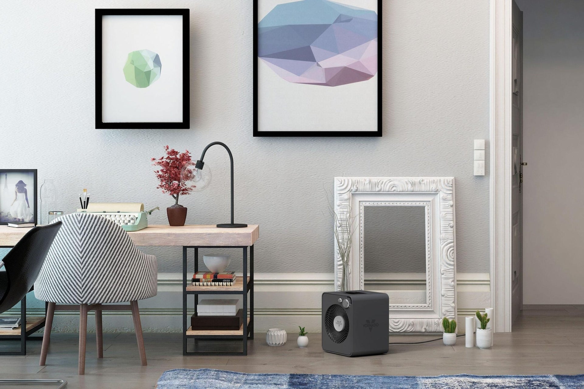 Vornado VMHi300 Ganzraum-Metallheizung mit einstellbarem Thermostat, sturmgrau