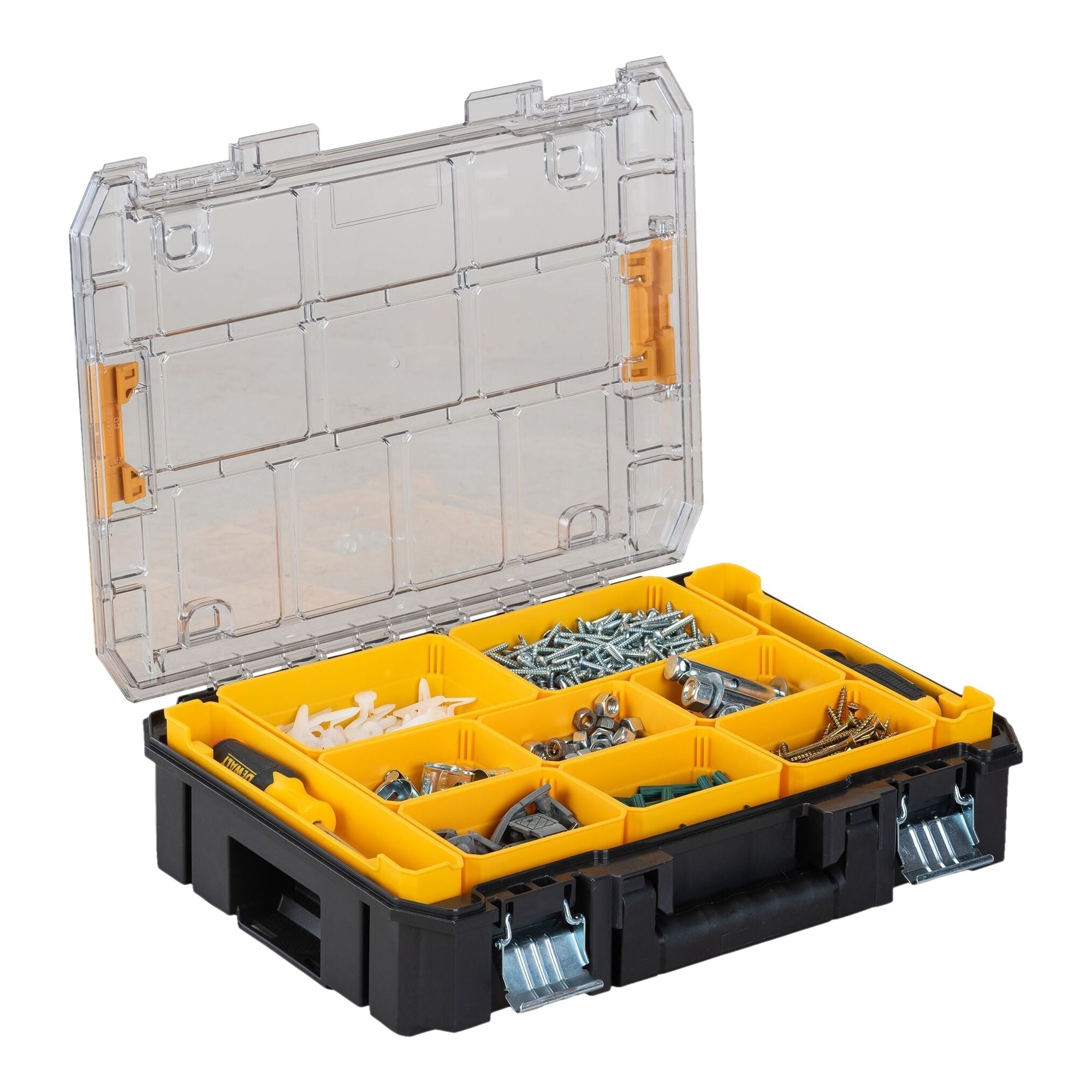 Dewalt TSTAK stapelbarer Organisator mit klarem Deckel, 44-lb