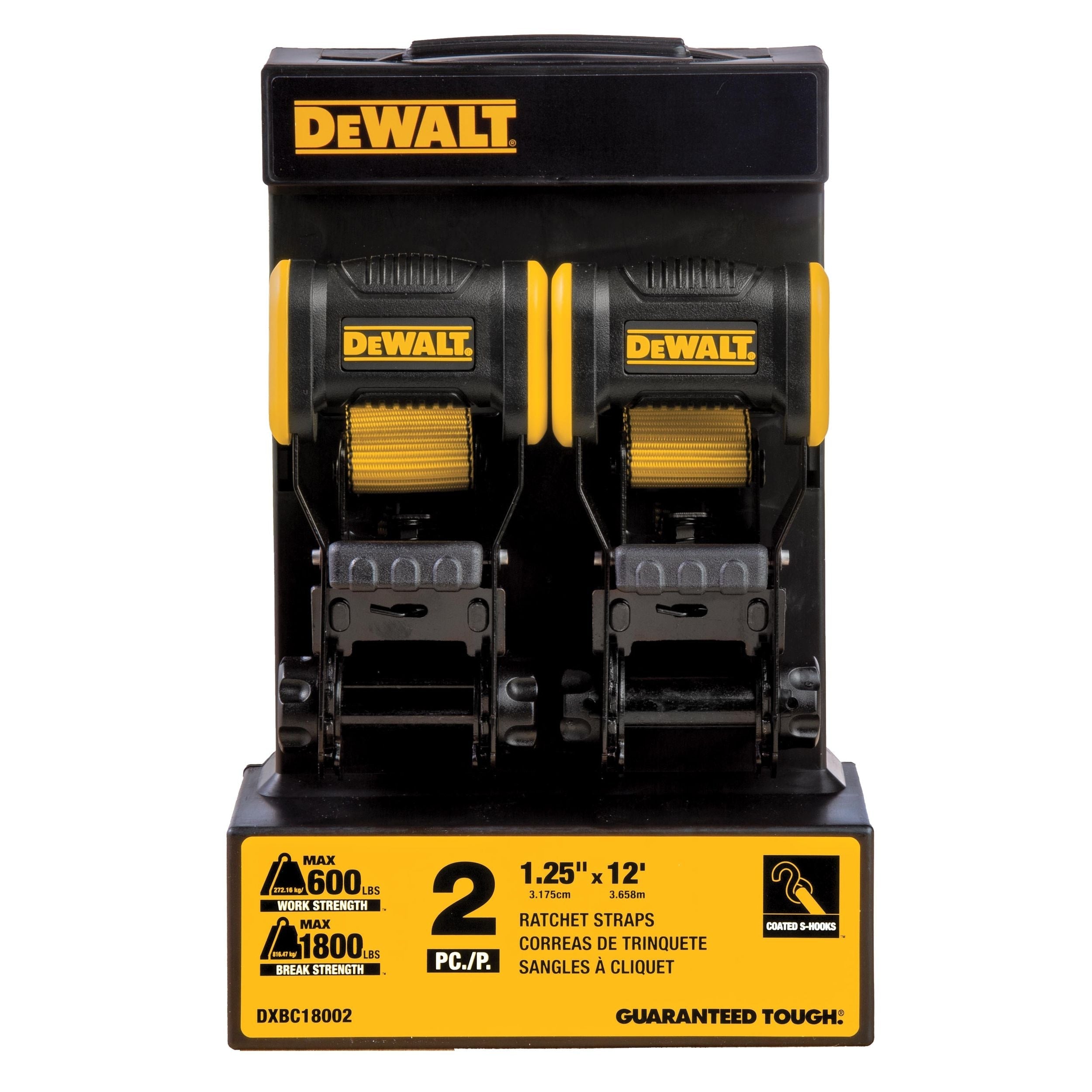 DEWALT DXBC18002 1,800-lb Ratsche-Bindegurte, 1,25-in x 12-ft, 2-pk