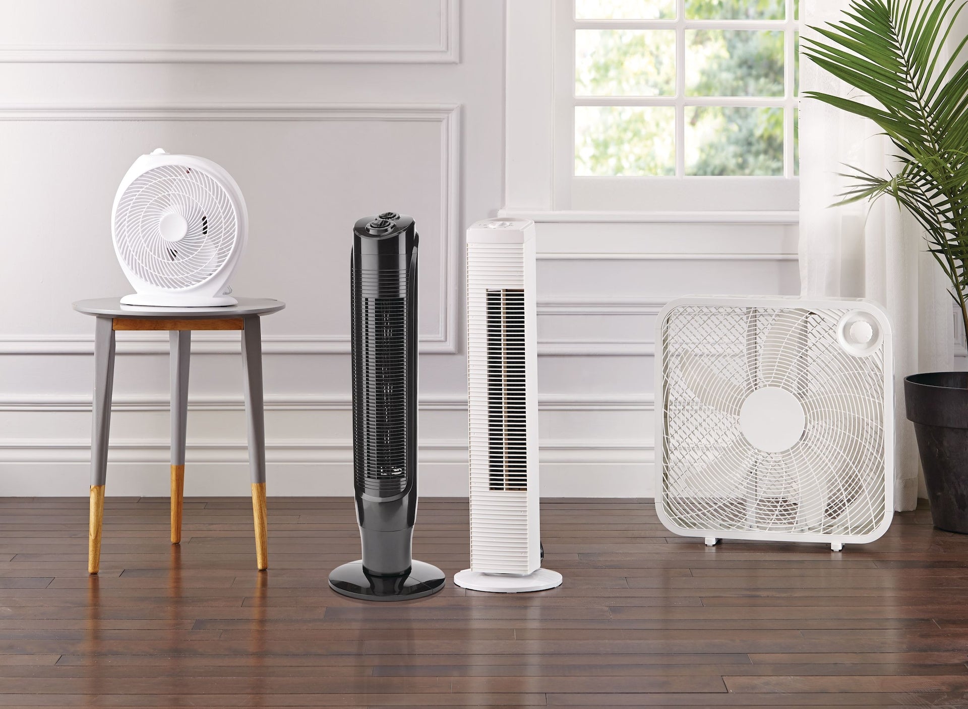 For Living tragbare Box/Bodenventilator aus Kunststoff mit 5 Klingen, 2-Gang, weiß, 20-in