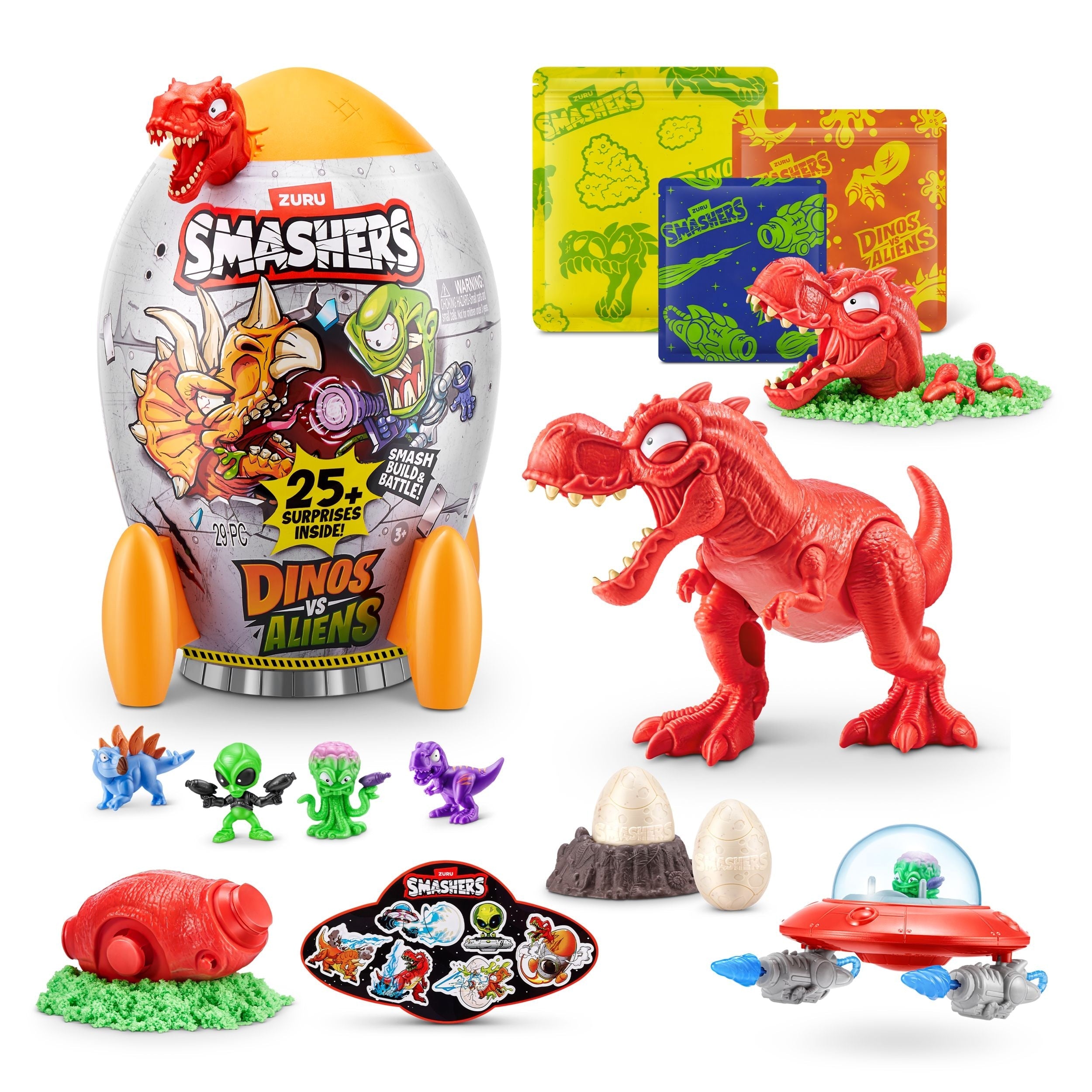 Zuru Smashers dino vs aliens raketenschiff mystery playet kapsel für alter 3 +, verschiedene figuren