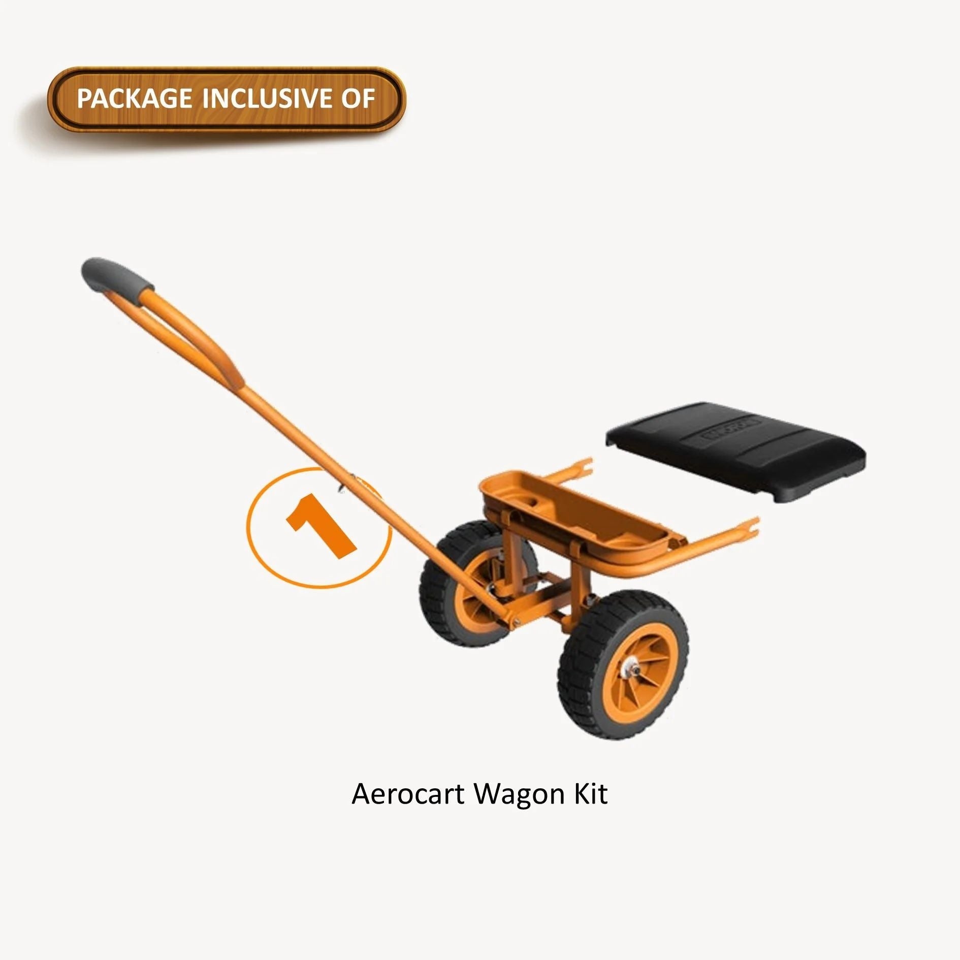 Worx Wagenbausatz für Worx aerocart, einschließlich abnehmbarer Aufbewahrungsbehälter und Getränkehalter