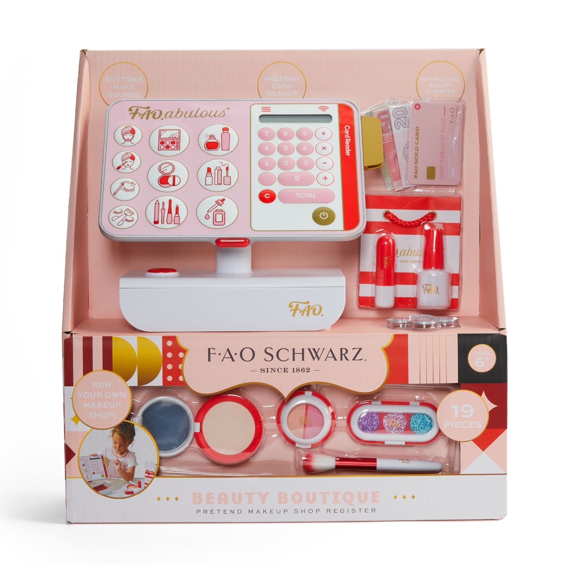 FAO schwartz beauty boutique kasse, rosa/weiß