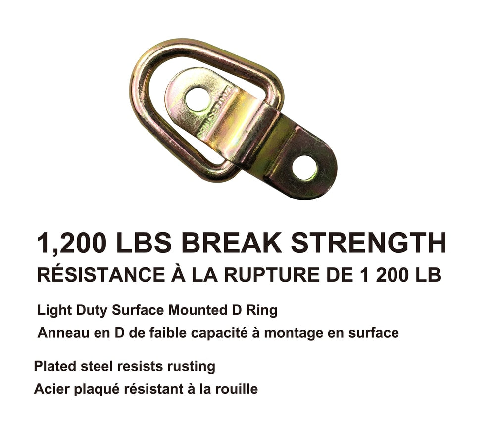 MotoMaster 1.200-lb leichtes Duty-D-Ring, oberflächenmontierbar, 4-pk