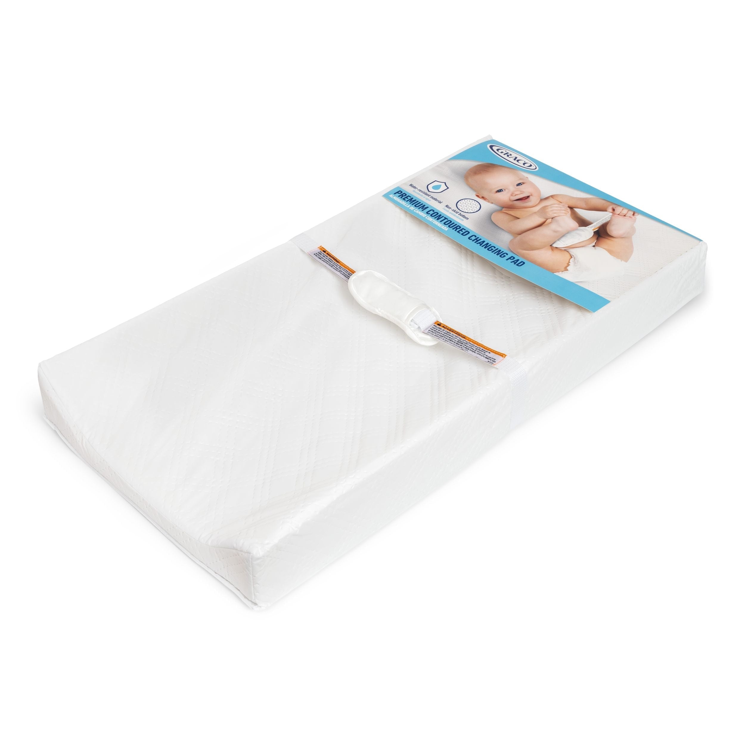 Graco Premium konturiertes Babywechselpolster mit rutschfestem Boden, weiß
