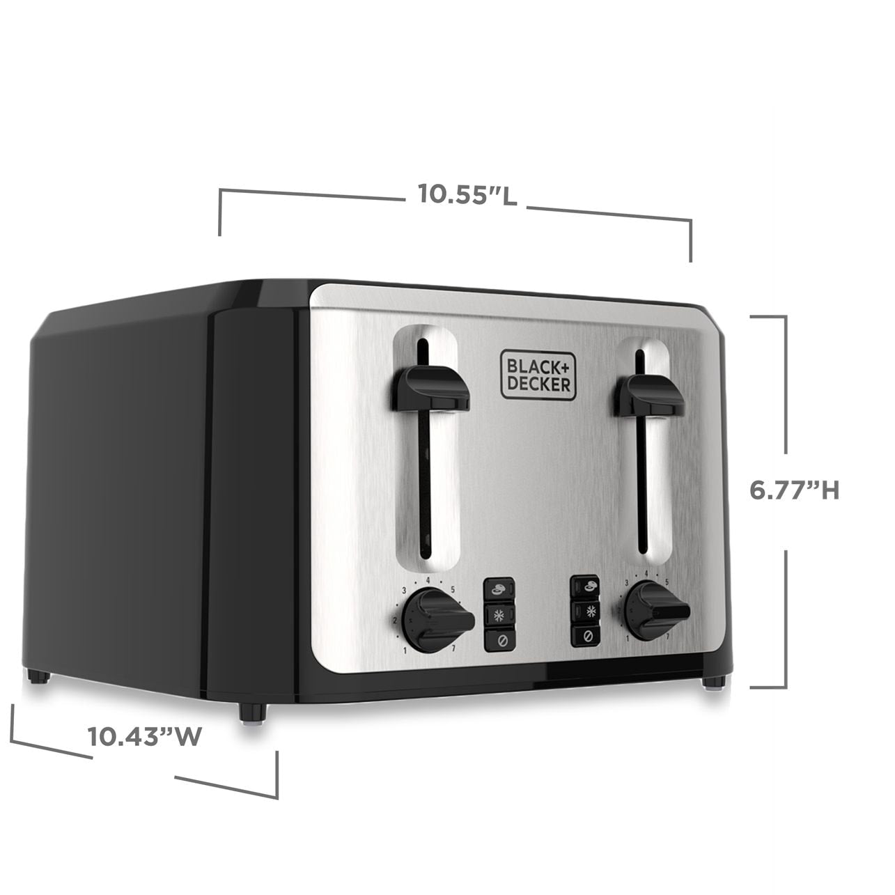 Black & Decker extra breite Slots Toaster mit 7 Einstellungen, 4-Scheiben