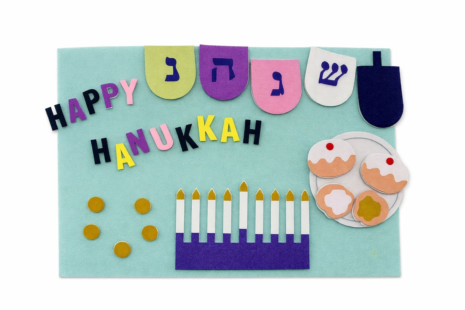 "Happy "Hanukkah" fühlte interaktive Aktivität Spielbrett Kit, 30-pc, für Hanukka