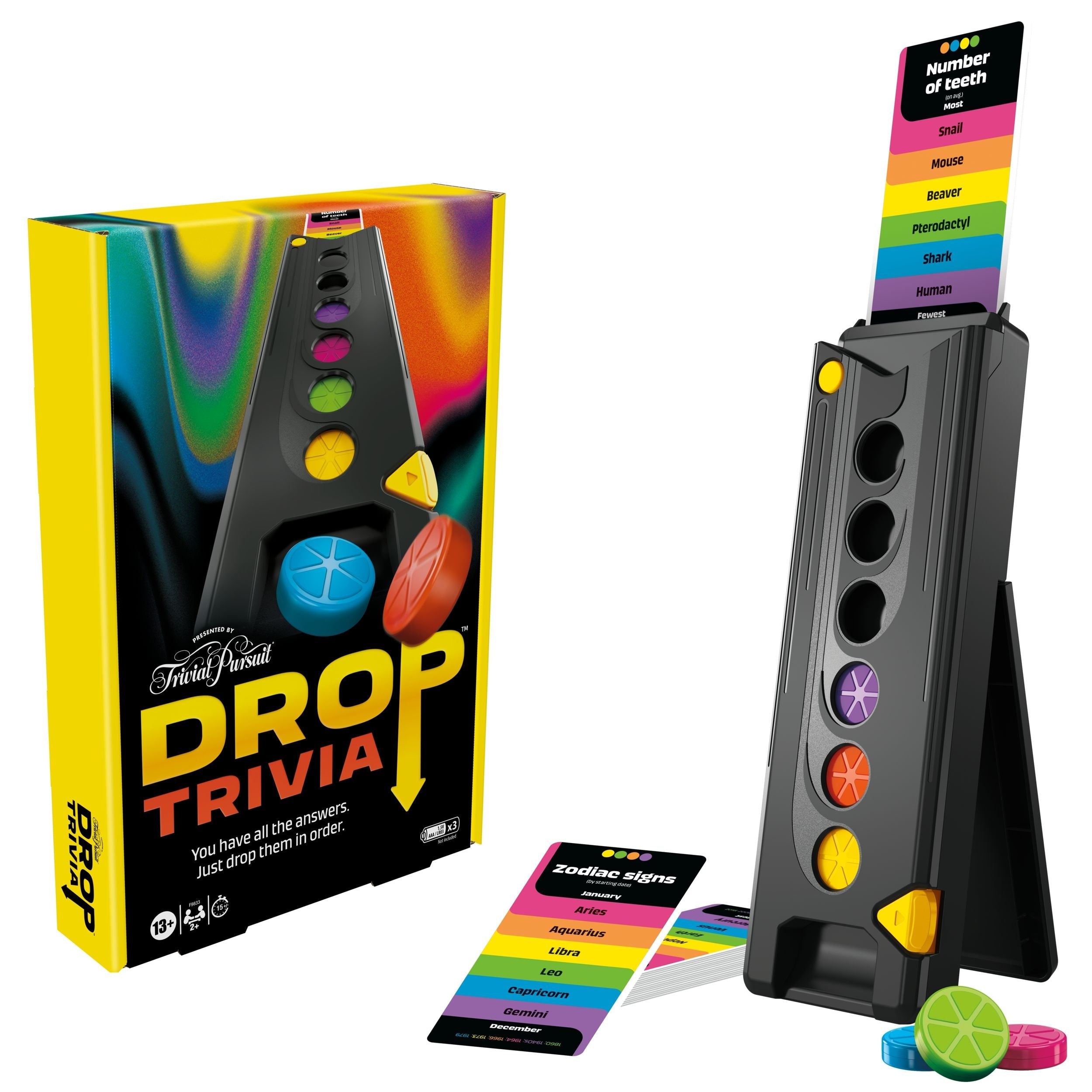 Hasbro Spiele Drop Trivia elektronisches Partyspiel mit Stimme & Sounds, ab 13 Jahren