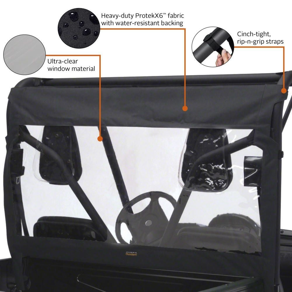 Classic Accessories 78637 quadgear UTV hintere Windschutzscheibe für Yamaha Nashorn, schwarz