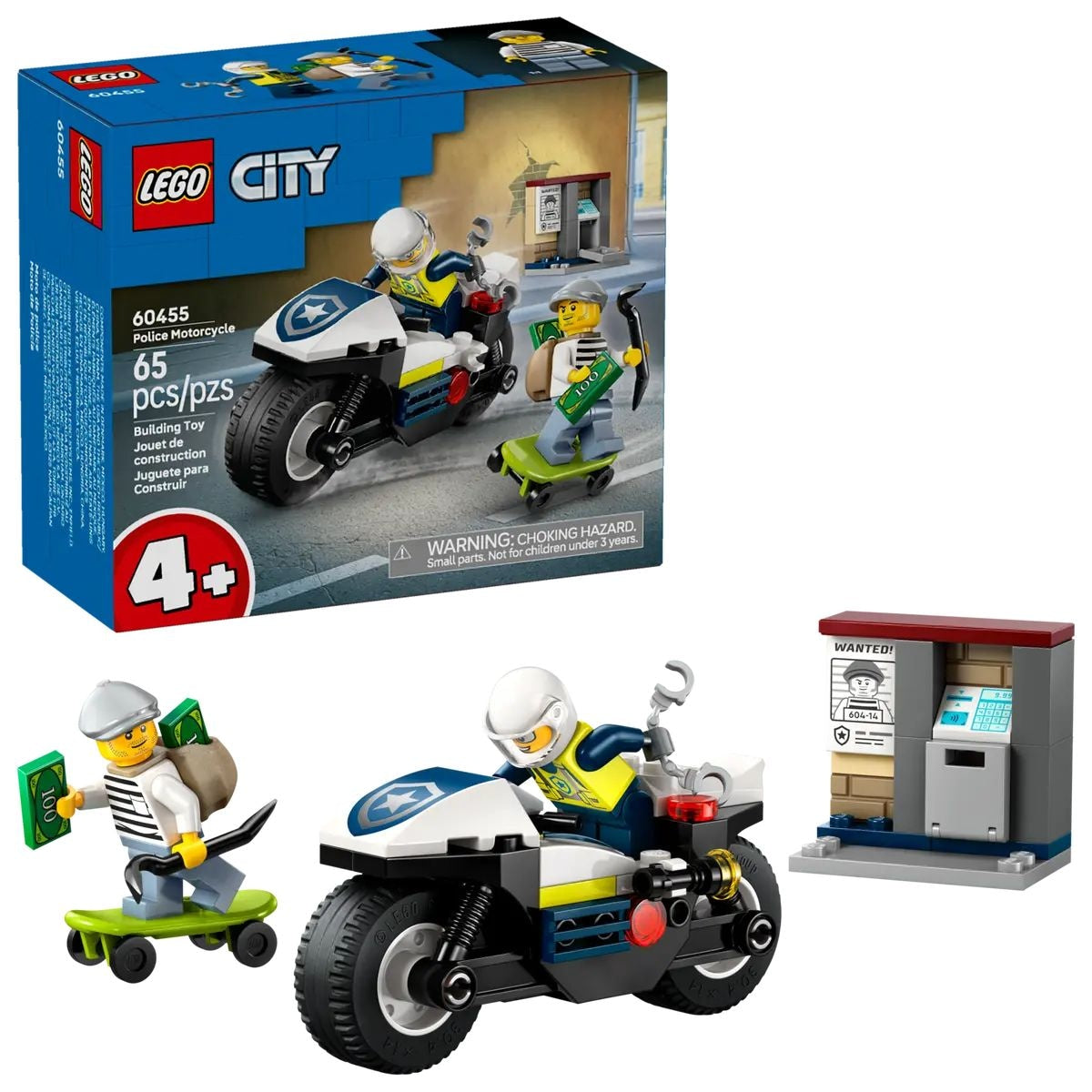 LEGO Stadtpolizei Motorradjagd - 60455, 65-PS, Alter 4+