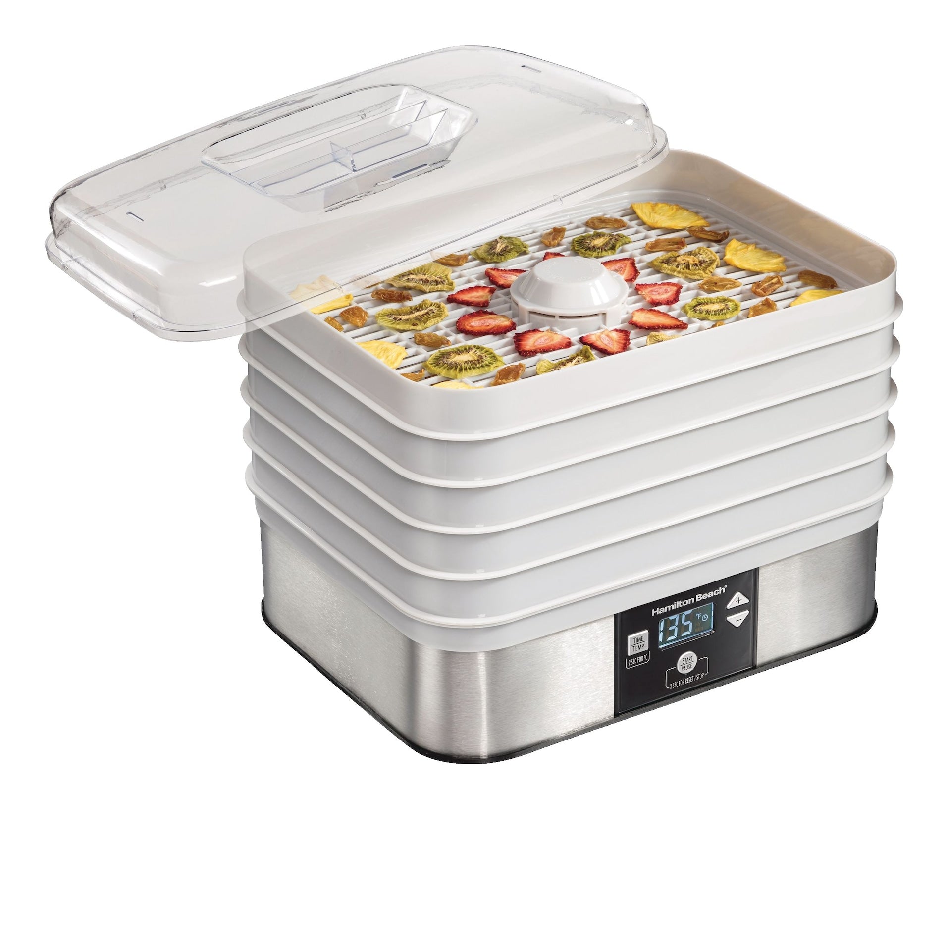 Hamilton Beach Digitaler Lebensmittel-Dehydrator mit einstellbarem Thermostat, grau